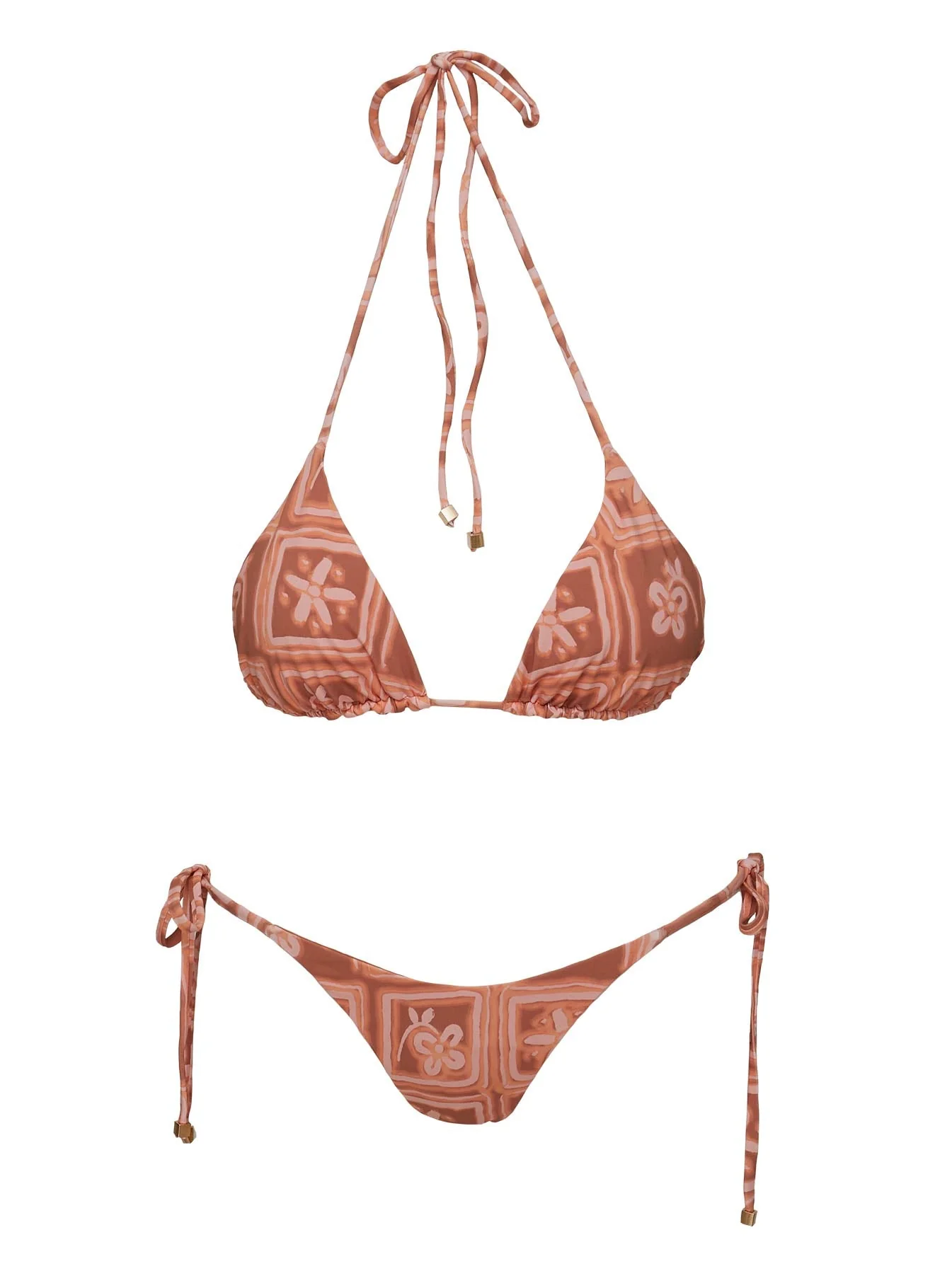 Glora Tie Side Bikini Bottom Rust / Pink - Image 8