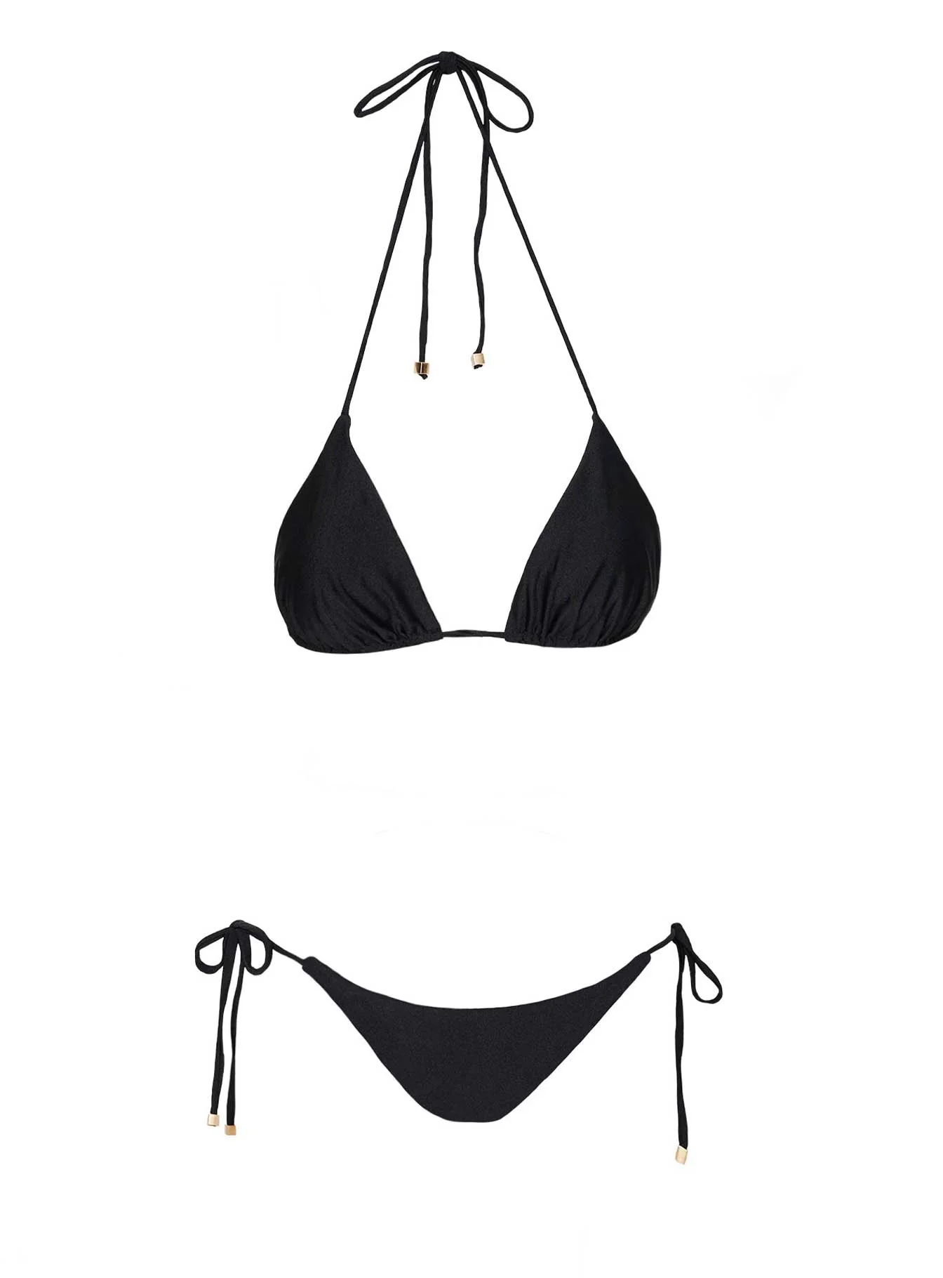 Glora Tie Side Shine Bikini Bottoms Black - Image 5