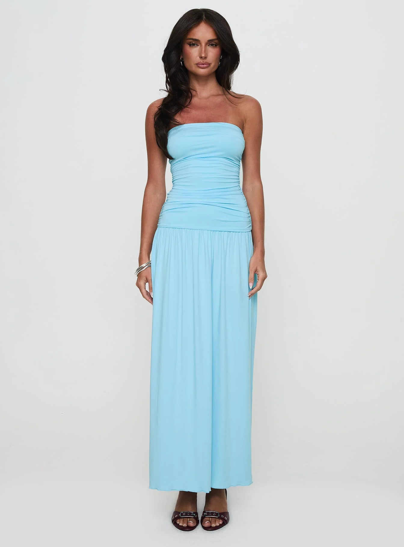 Glorie Strapless Maxi Dress Light Blue - Image 7