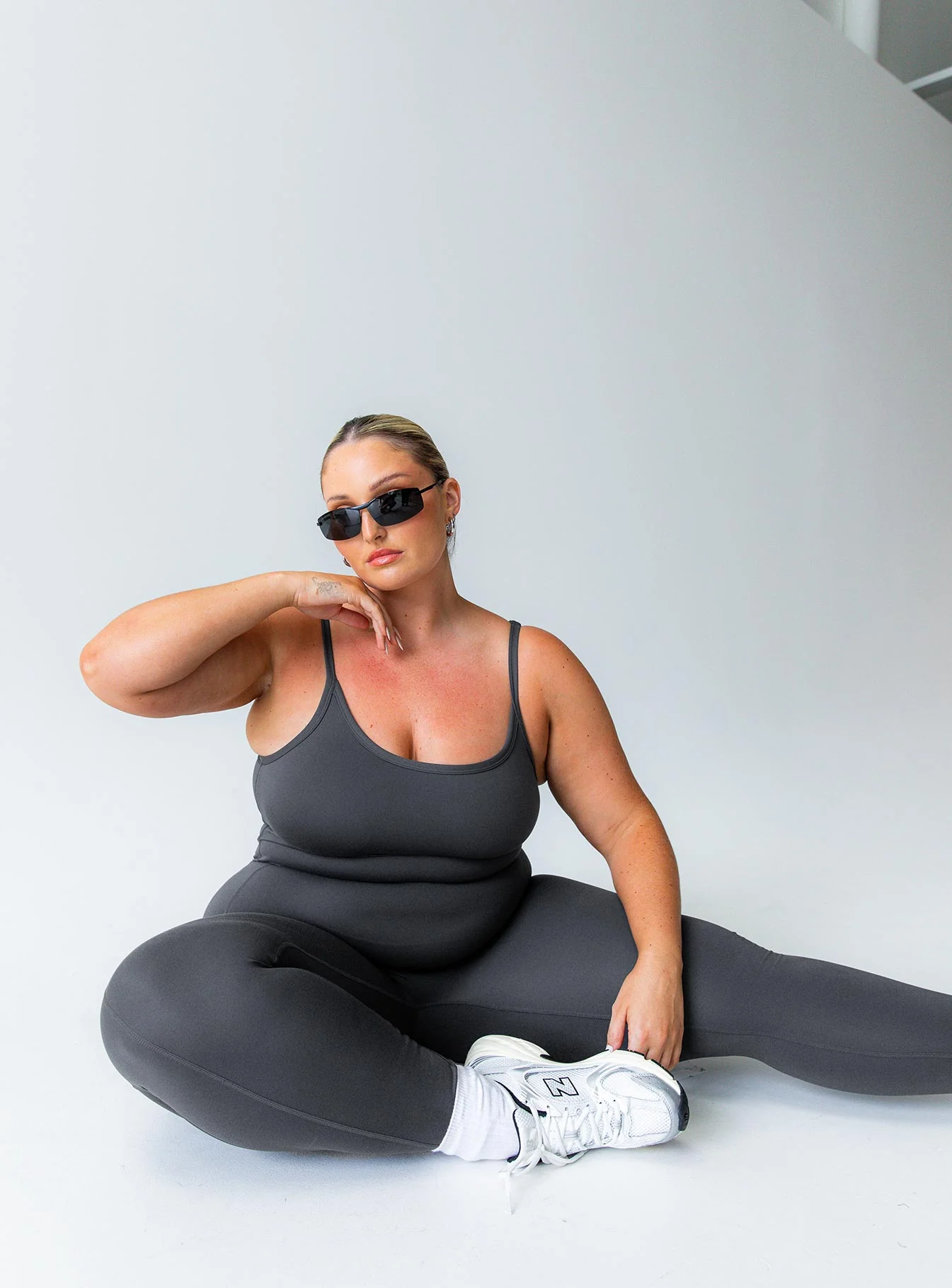 Go Getter Activewear Jumpsuit Grey Curve - Image 3
