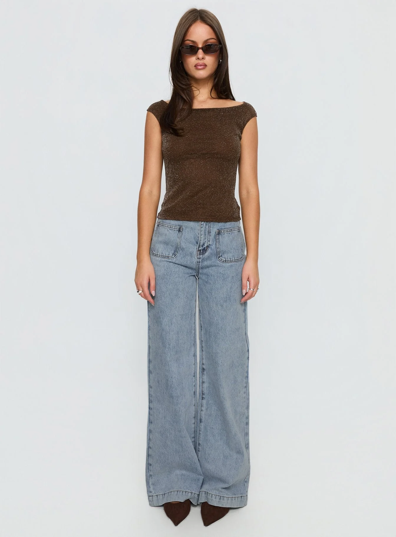 Goldie High Rise Wide Leg Pocket Jeans Light Wash - Image 7