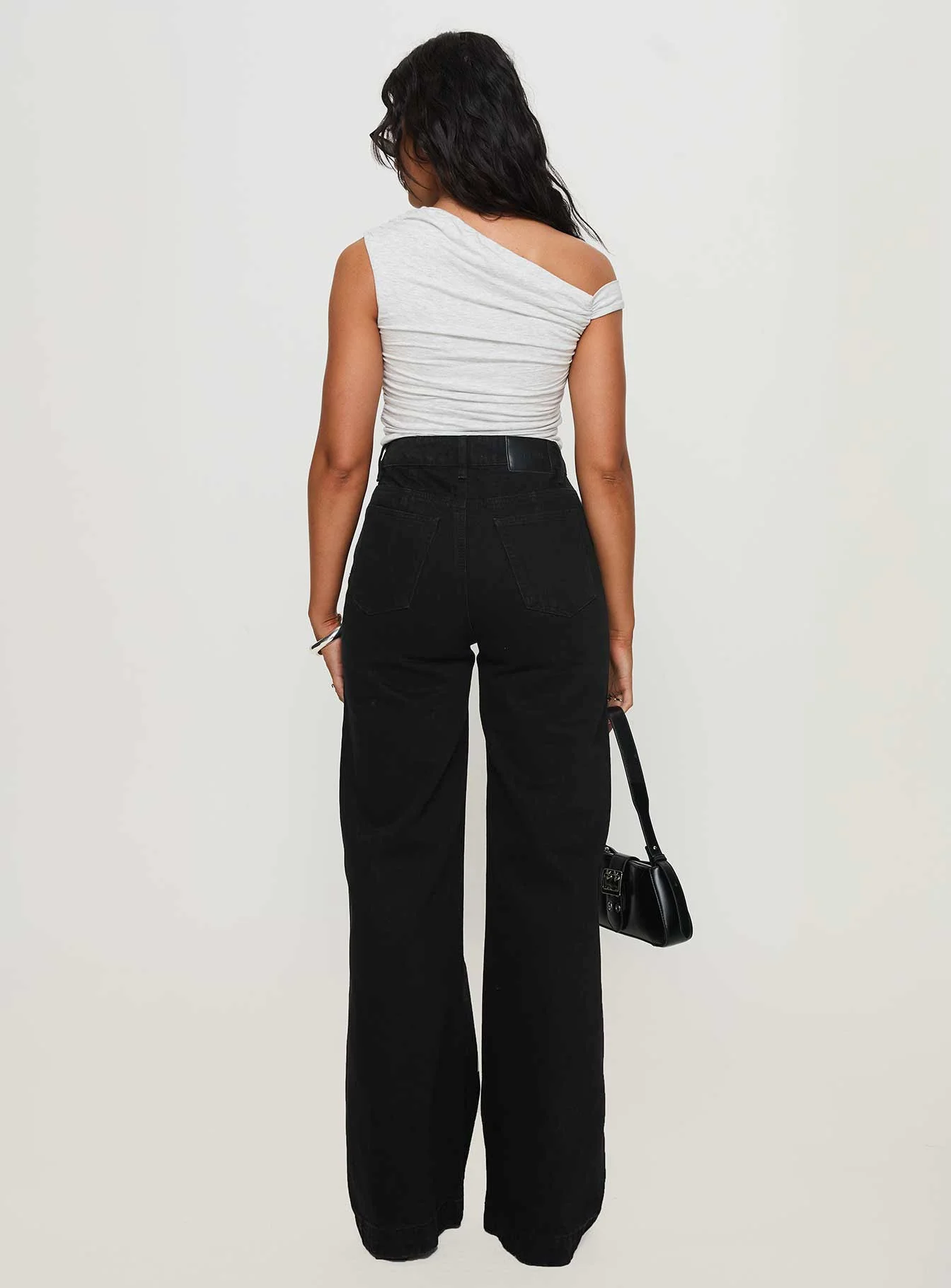 Goldie High Rise Wide Leg Jeans True Black - Image 5