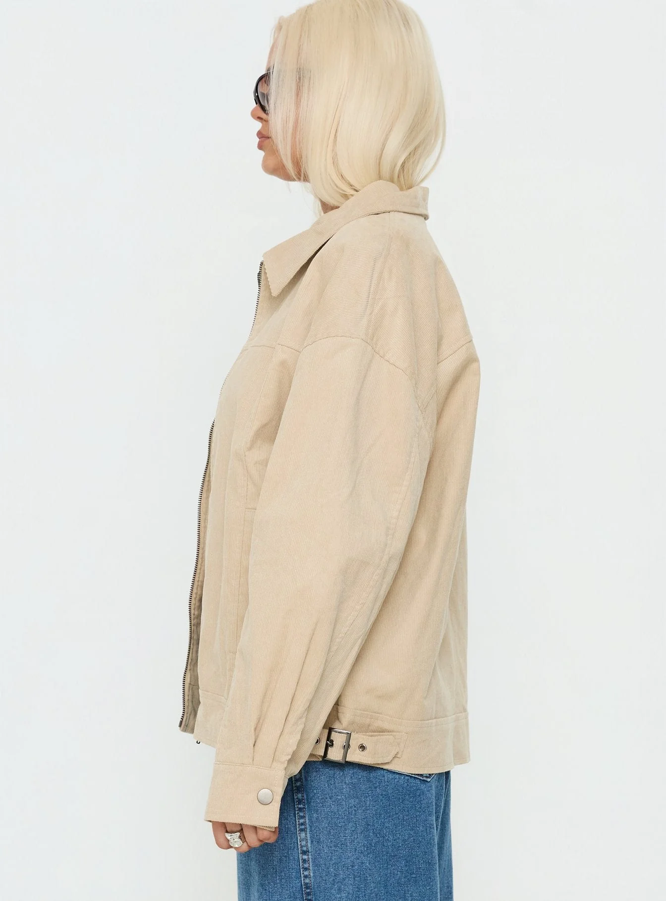 Goldsmith Corduroy Bomber Jacket Stone - Image 4