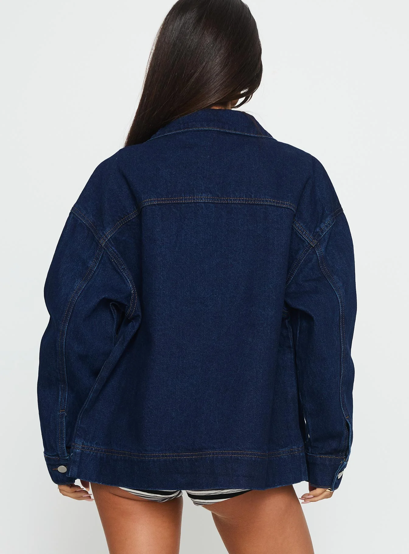 Goldsmith Denim Bomber Jacket Dark Wash - Image 4