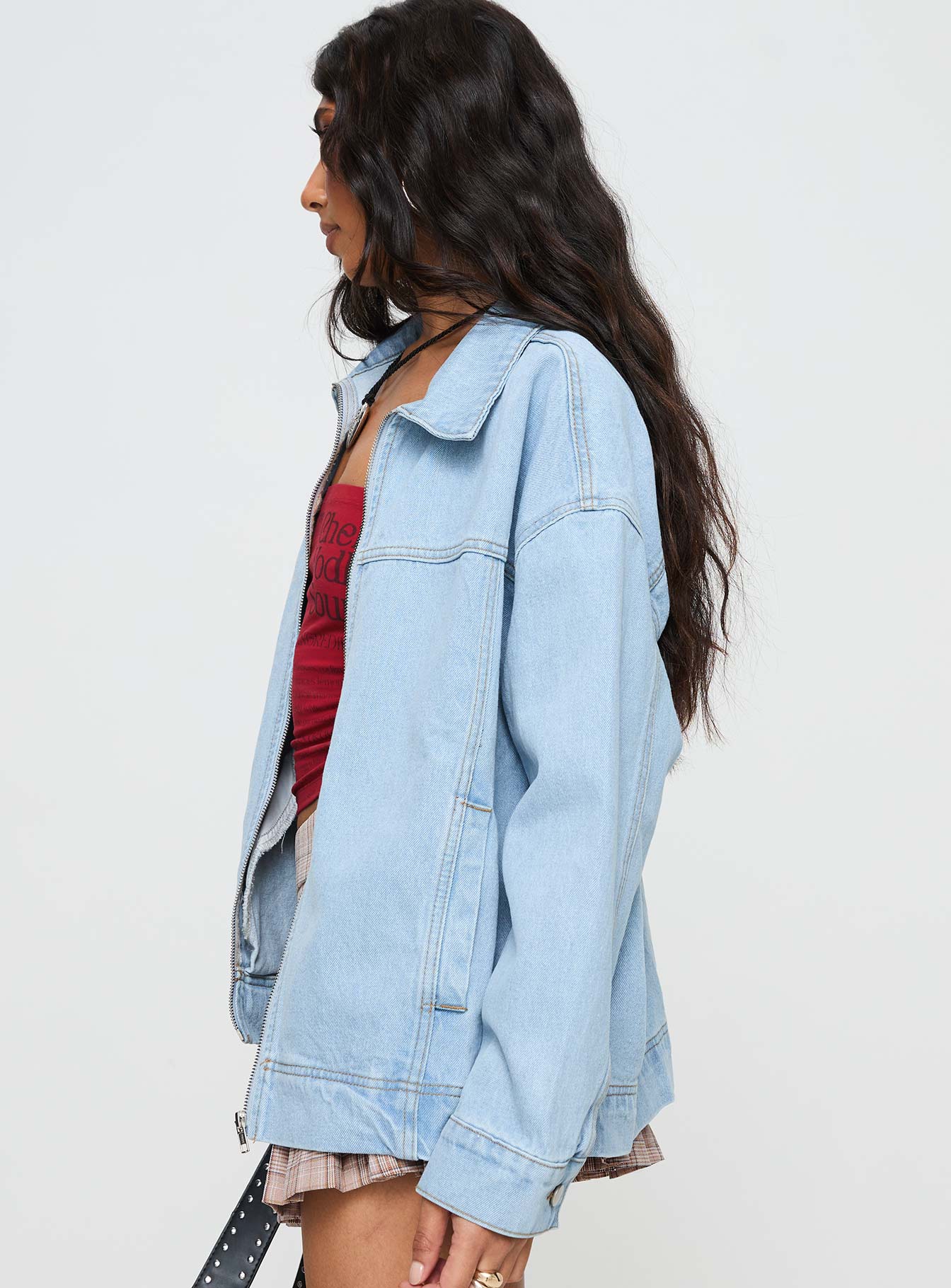 Goldsmith Denim Bomber Jacket Light Wash - Image 4