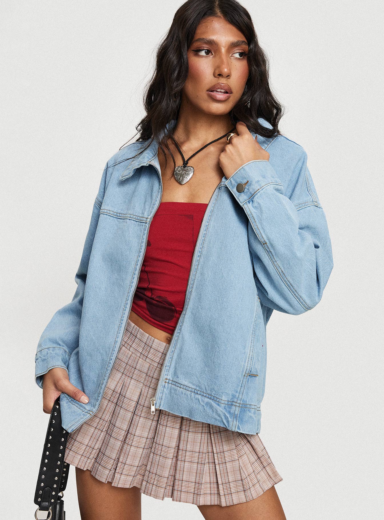 Goldsmith Denim Bomber Jacket Light Wash - Image 8