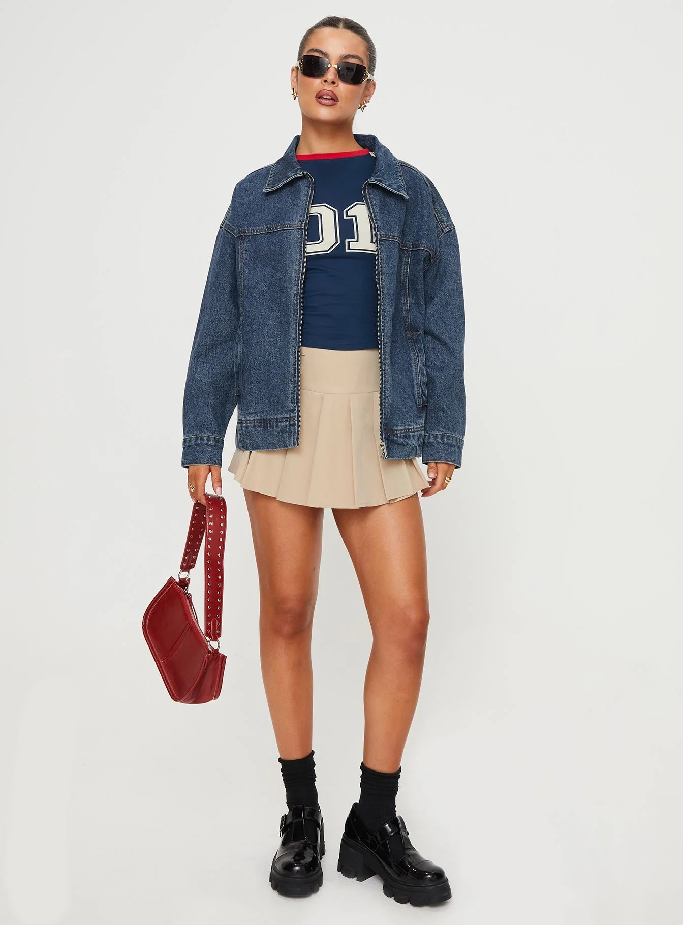 Goldsmith Denim Bomber Jacket Mid Wash - Image 3