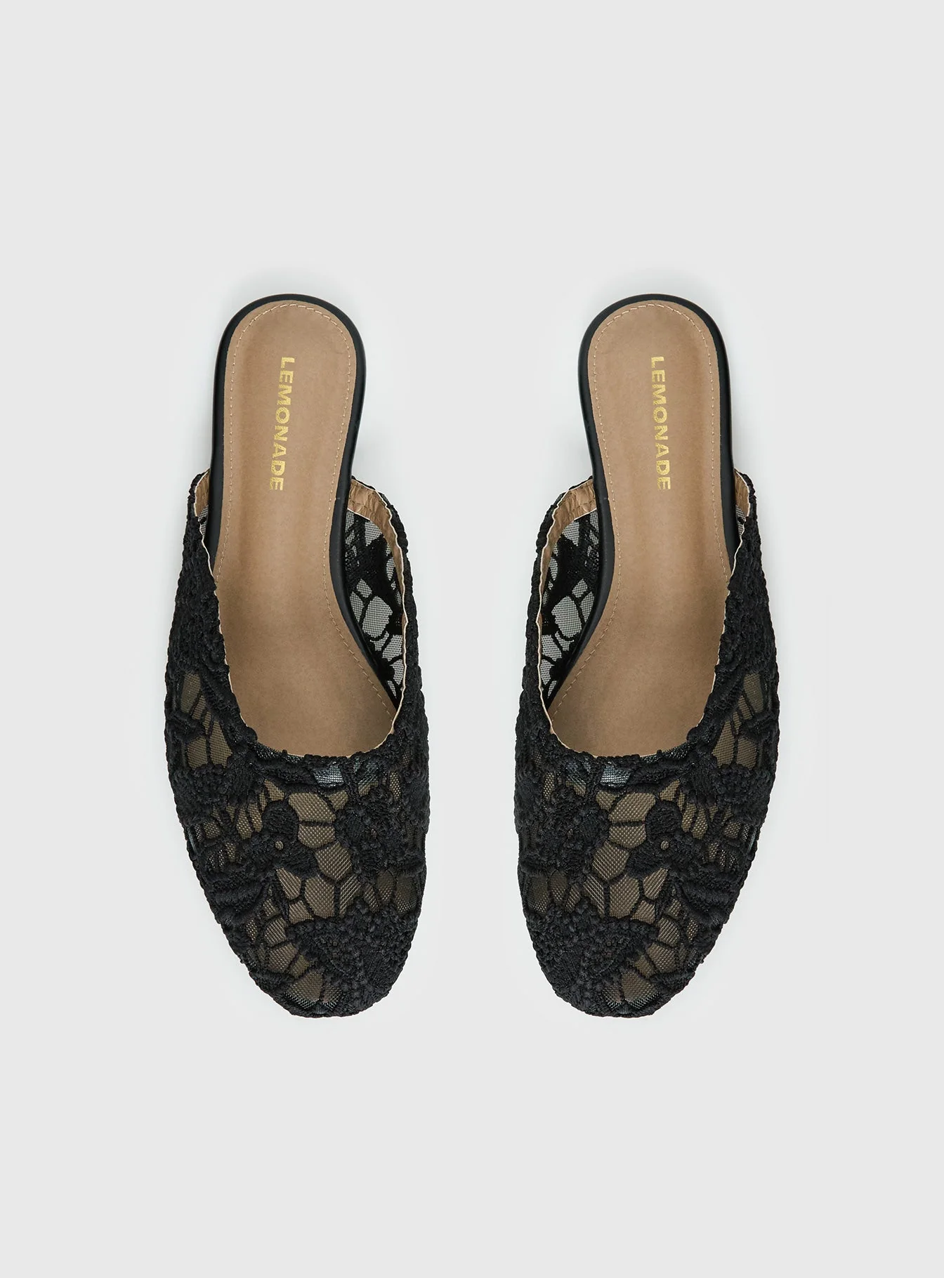 Gretta Lace Slip On Flats Black - Image 6