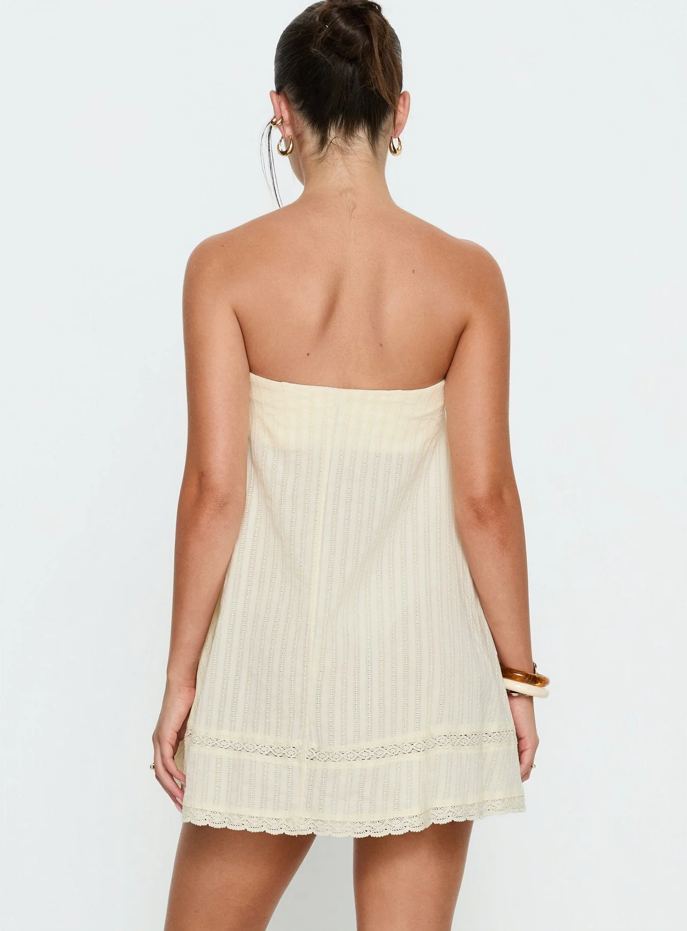 Gypsea Strapless Swing Mini Dress Butter Yellow - Image 5
