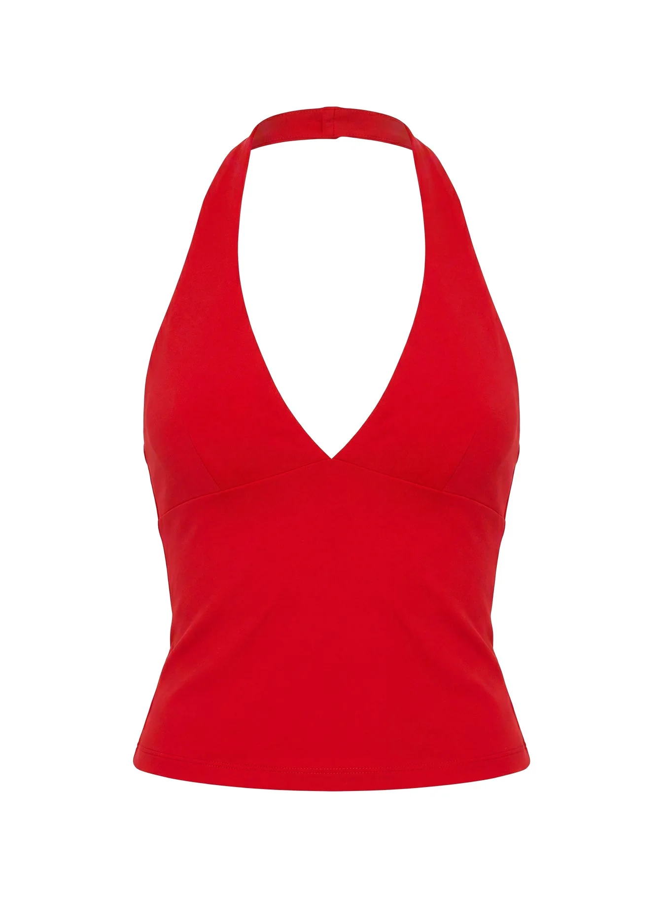 Habitual Active Longline Plunge Neck Tank Top Red - Image 14