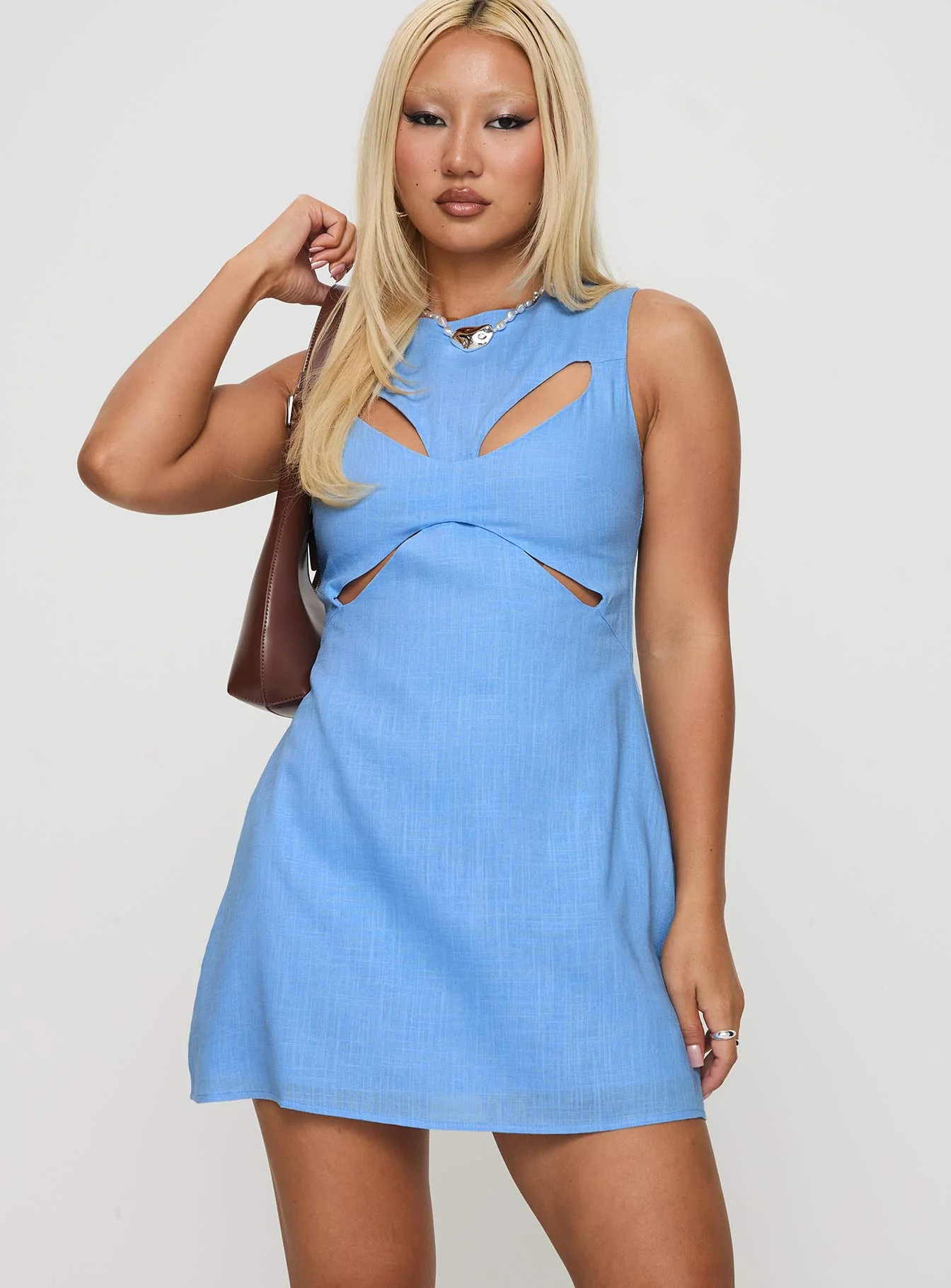 Haizel Cut Out Mini Dress Blue - Image 2