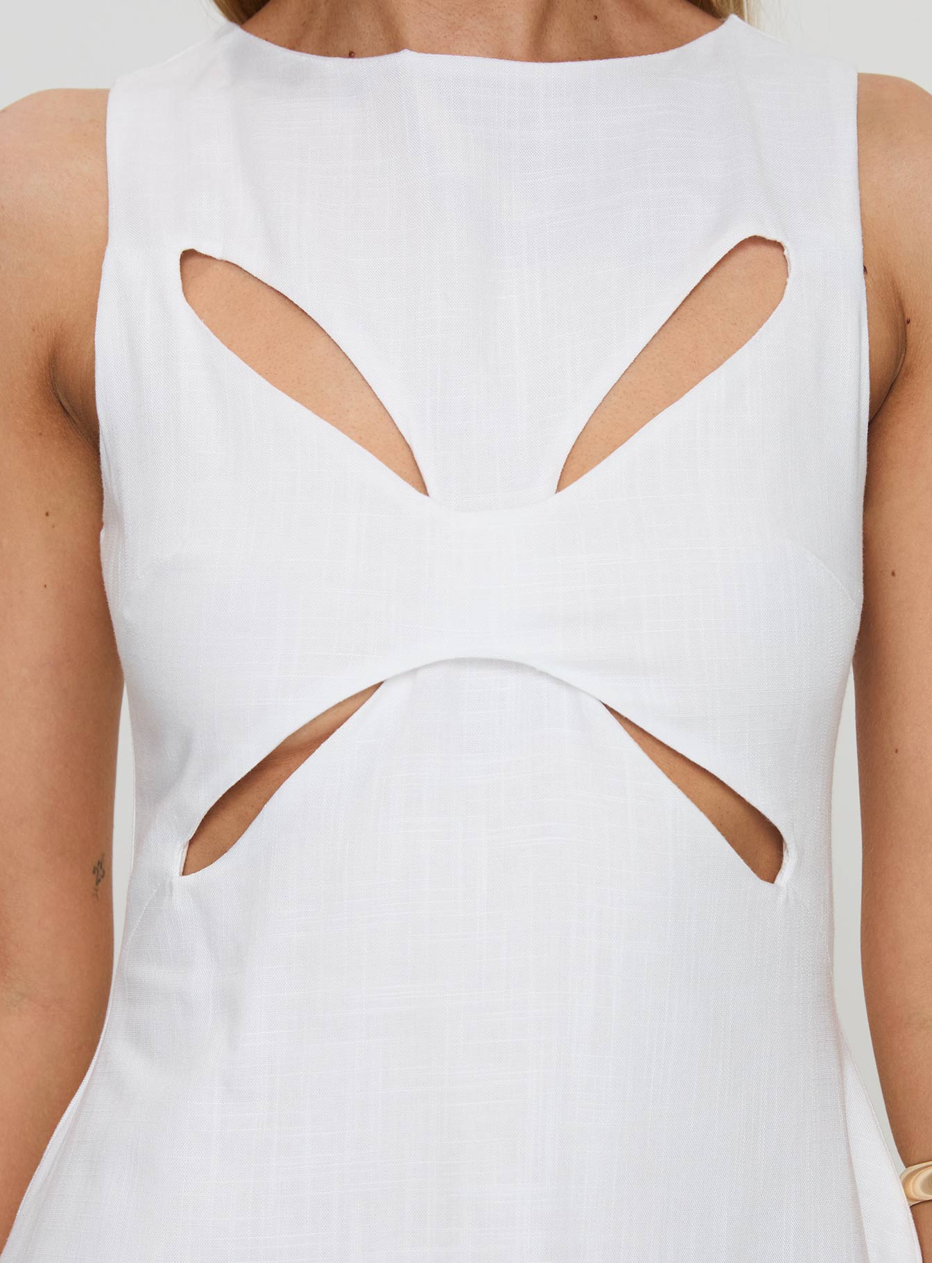 Haizel Cut Out Mini Dress White - Image 6