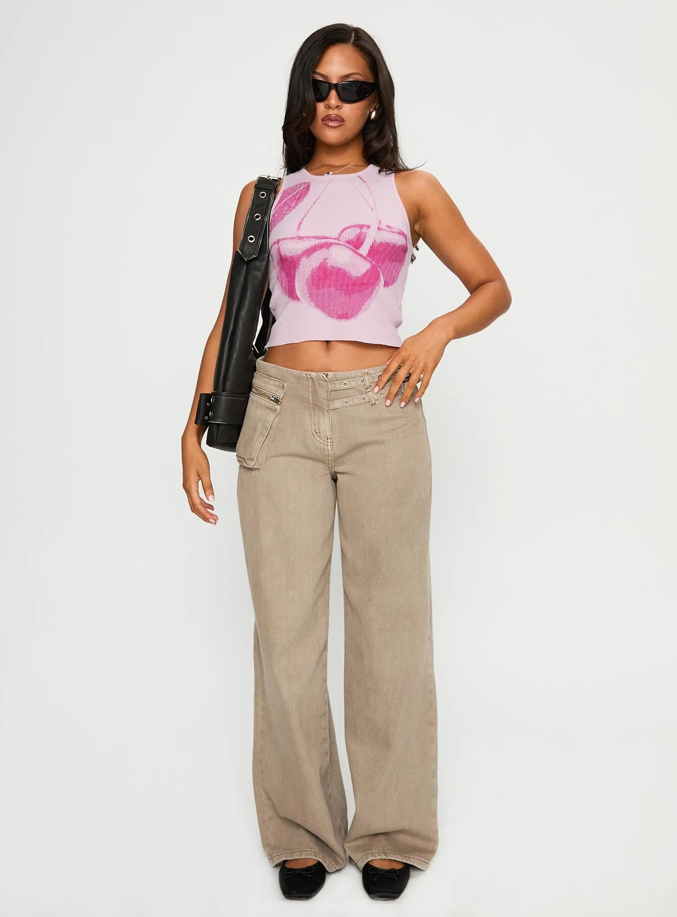 Halftone Cherry Graphic Top Pink - Image 3