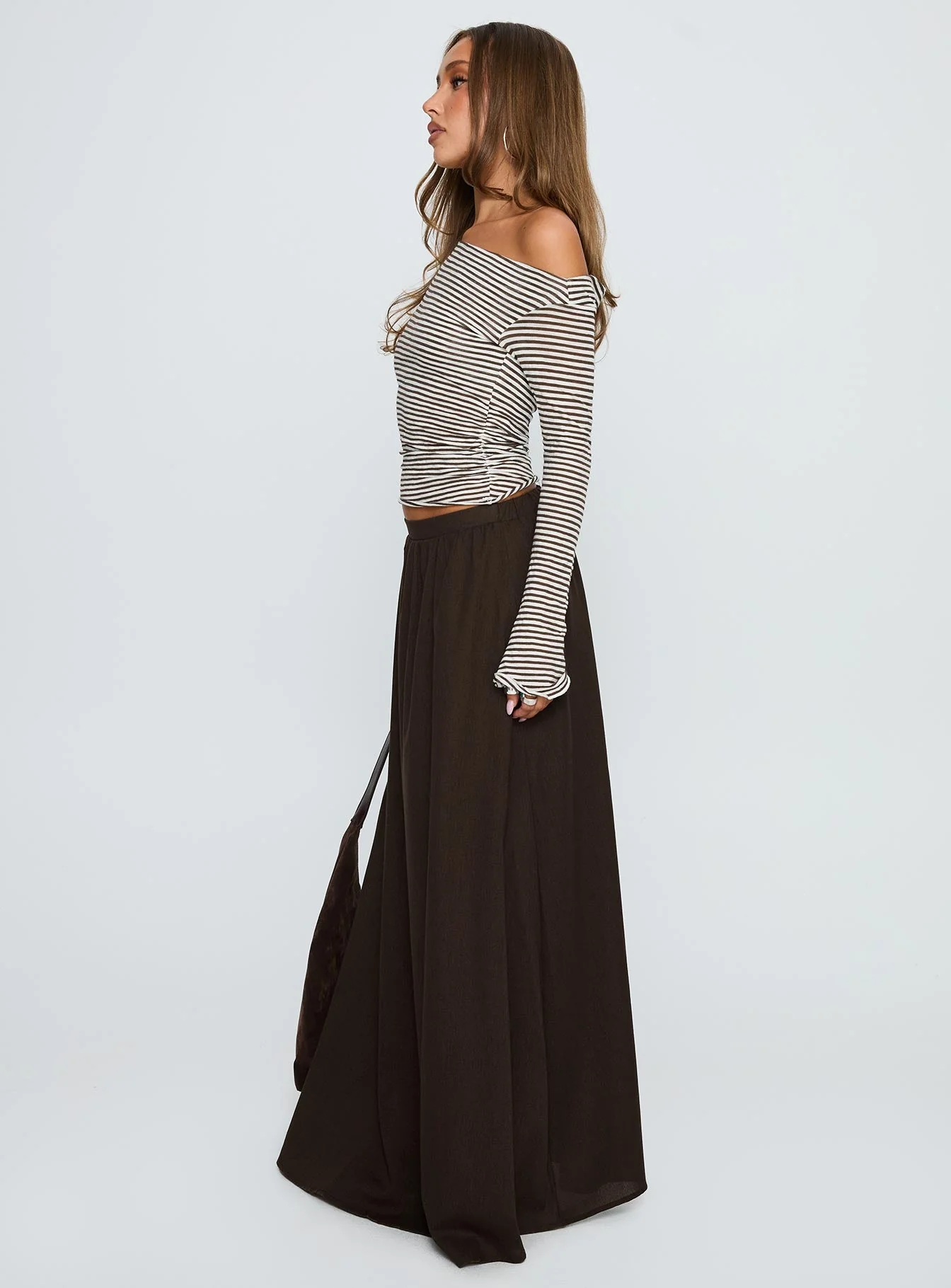 Hallee Maxi Skirt Brown - Image 4