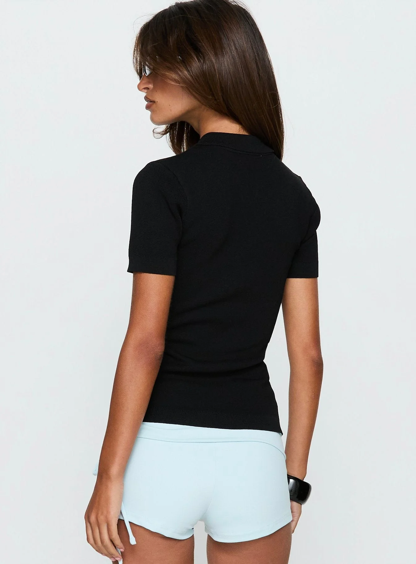 Happened One Night Keyhole Blouse Top Black - Image 5