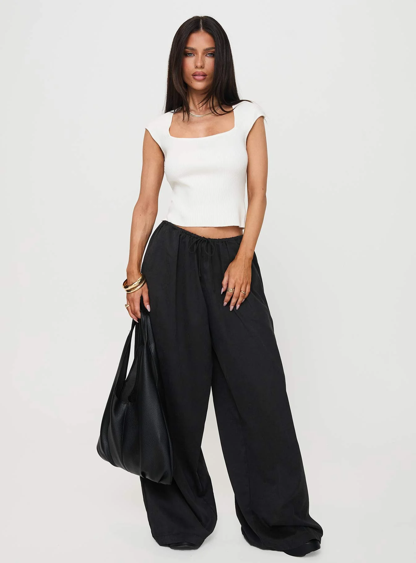 Bungala Oversized Relaxed Pants Black Petite - Image 3