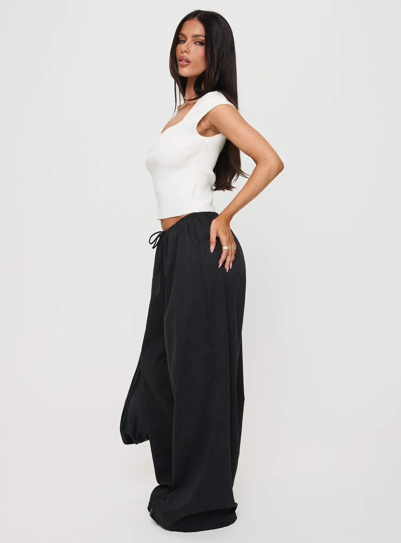 Bungala Oversized Relaxed Pants Black Petite - Image 4
