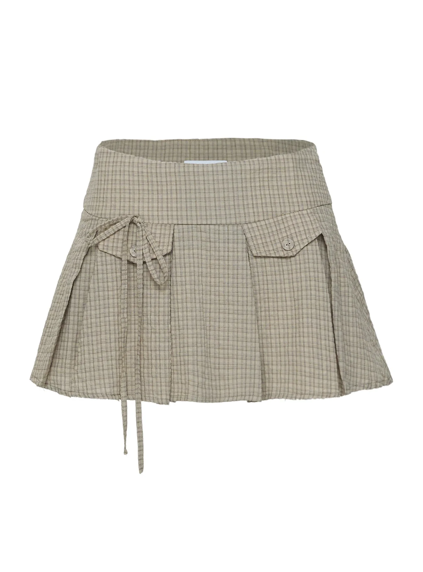 Hariette Pleat Mini Skirt Brown Plaid - Image 7