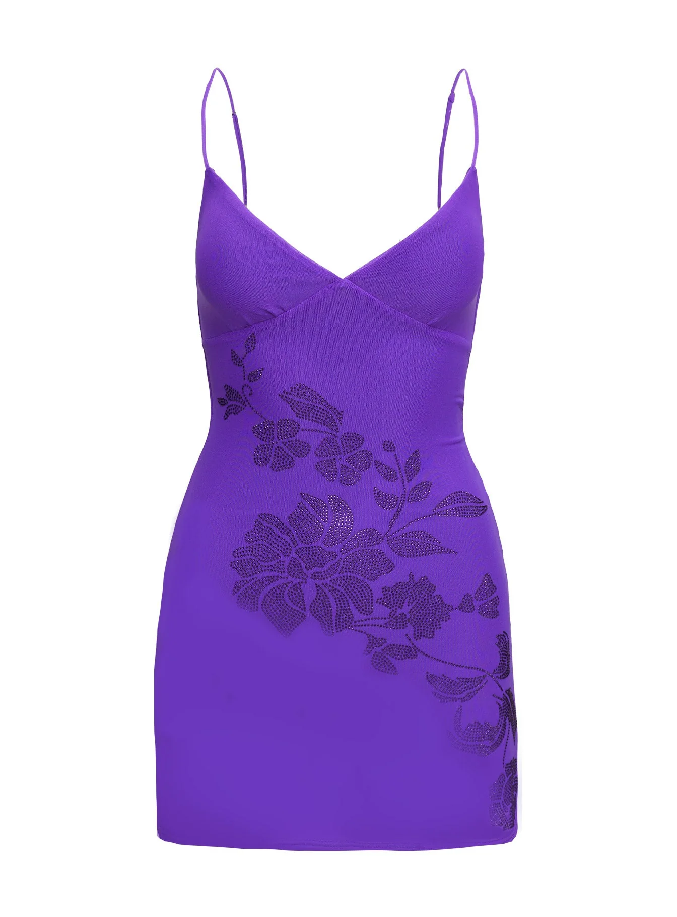 Harlequin Mini Dress Purple - Image 5