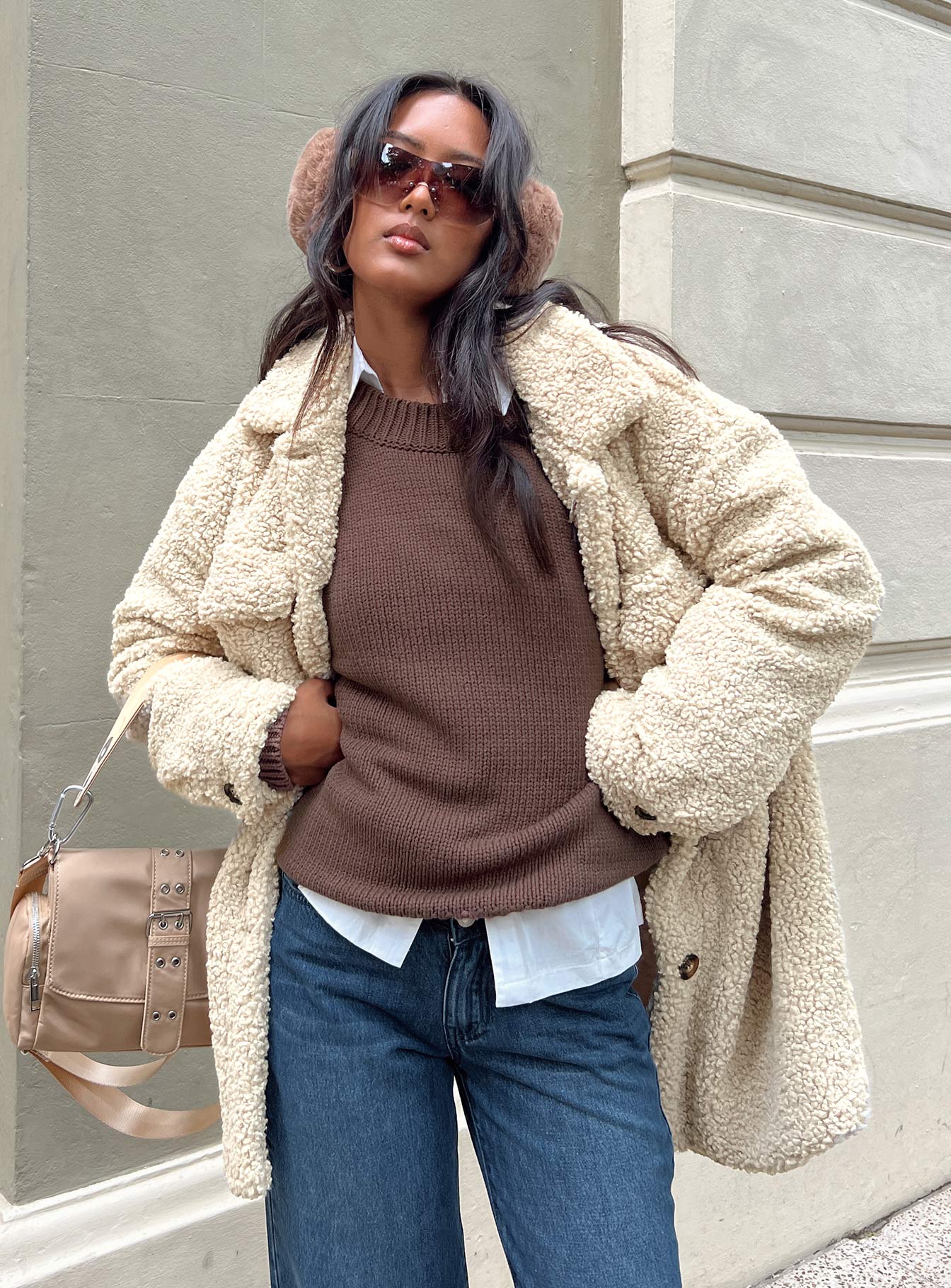 Harmony Balloon Sleeve Knit Sweater Dark Brown - Image 7