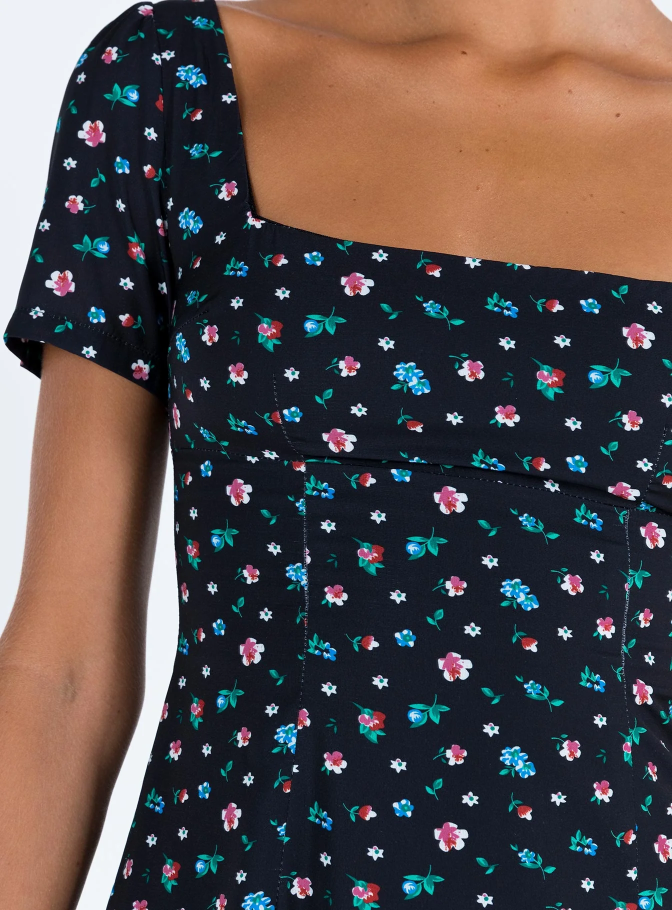 Hastings Mini Dress Black Floral - Image 6