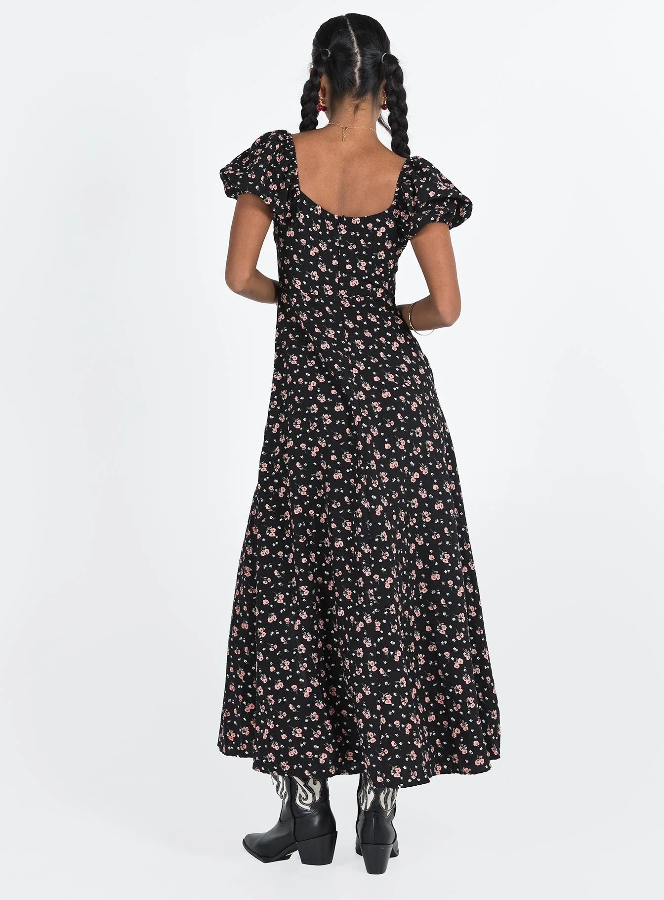 Hauser Maxi Dress Black Floral - Image 5