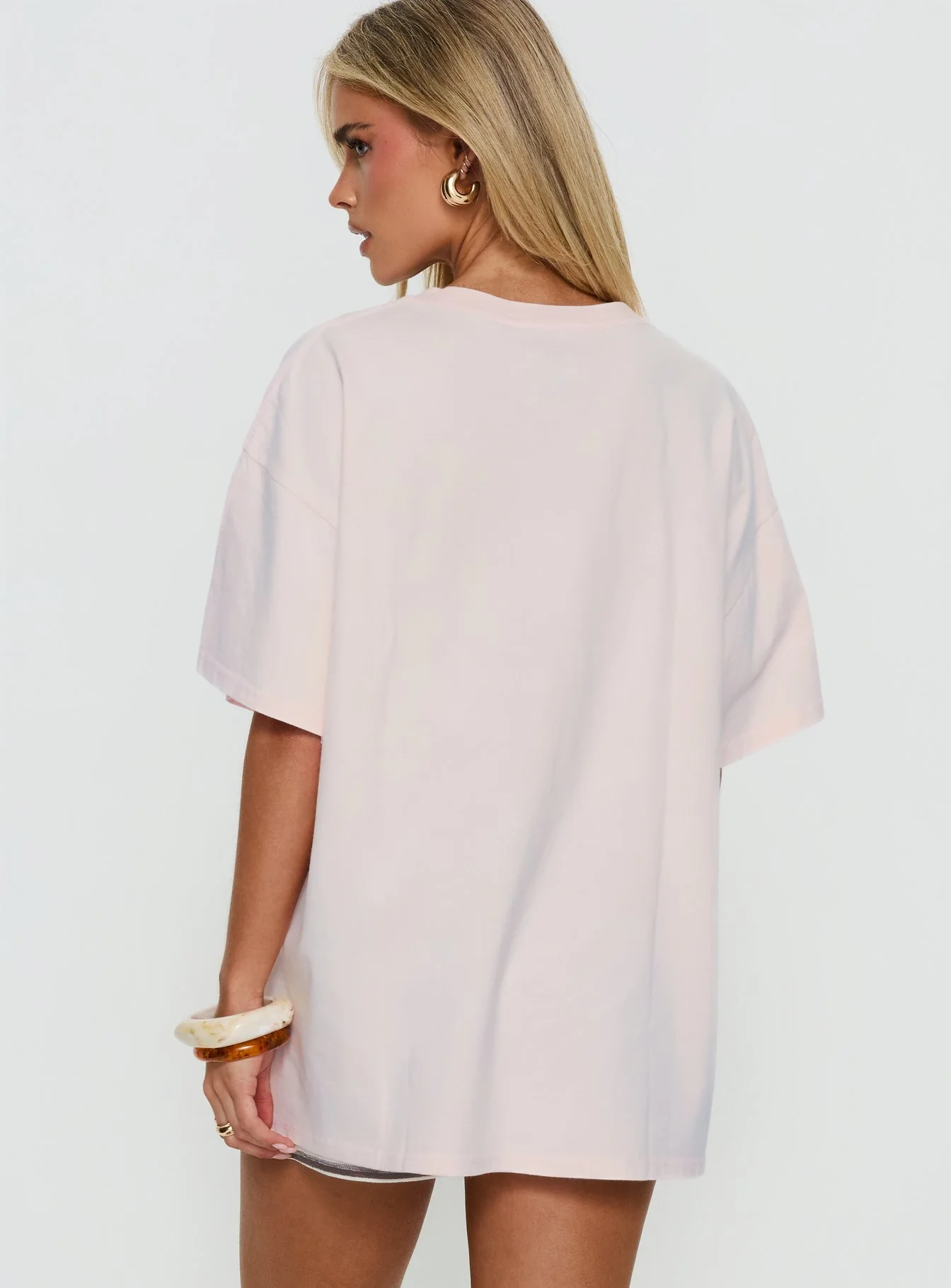Hawaiian Greetings Oversized Graphic Tee Washed Pink - Image 5