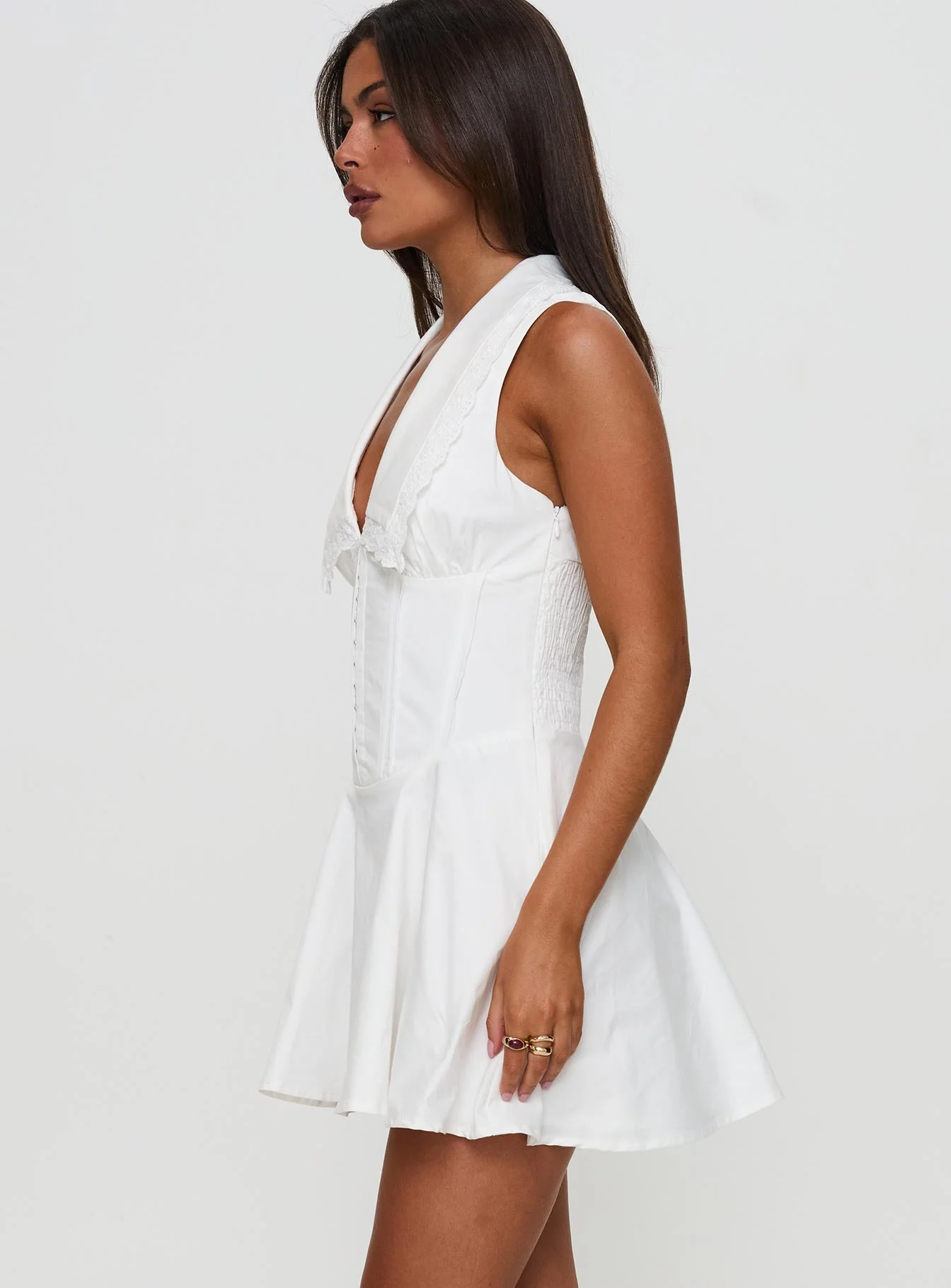 Haworth Mini Dress White - Image 4