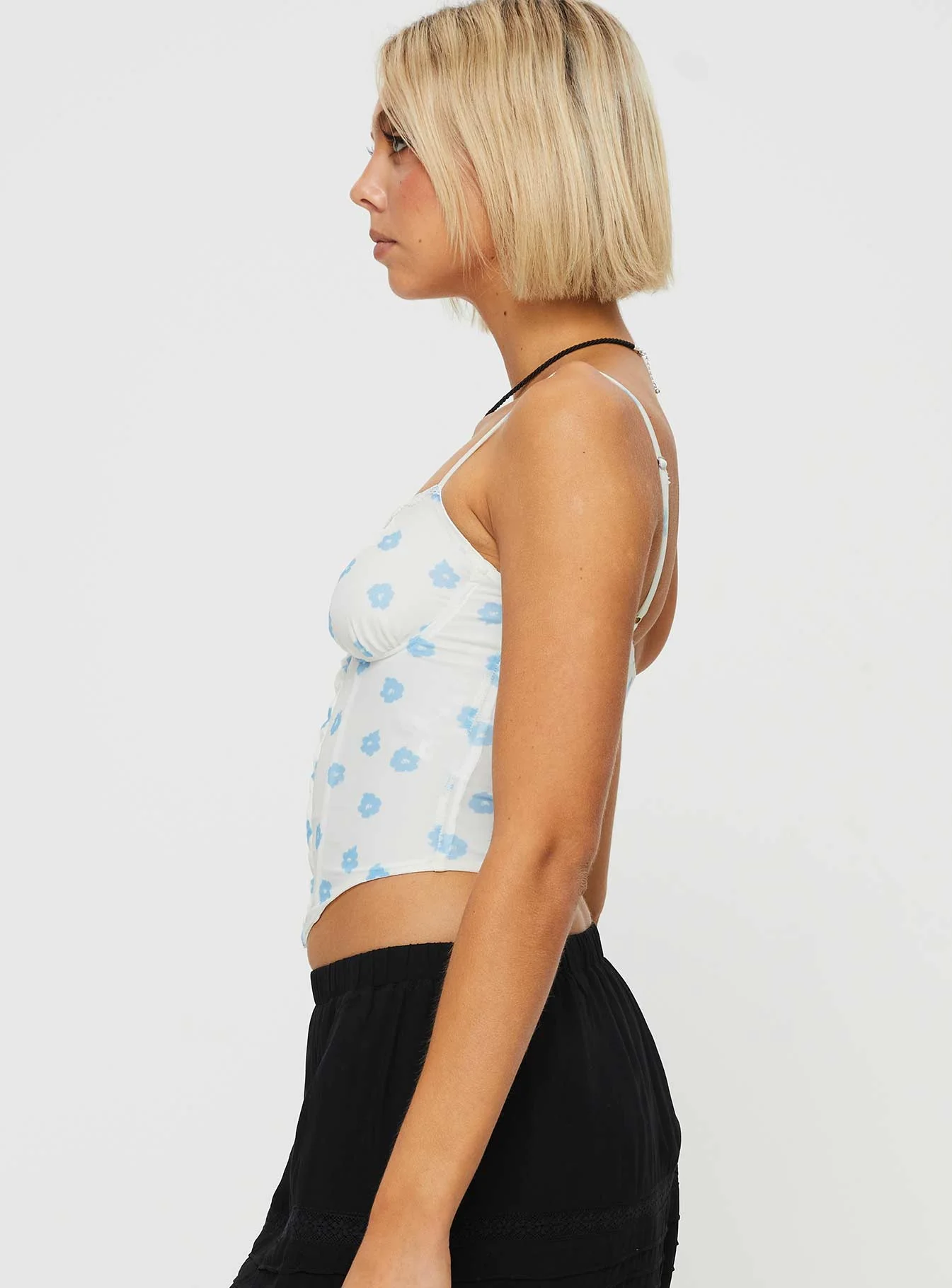 Headley Corset Top White / Blue - Image 4