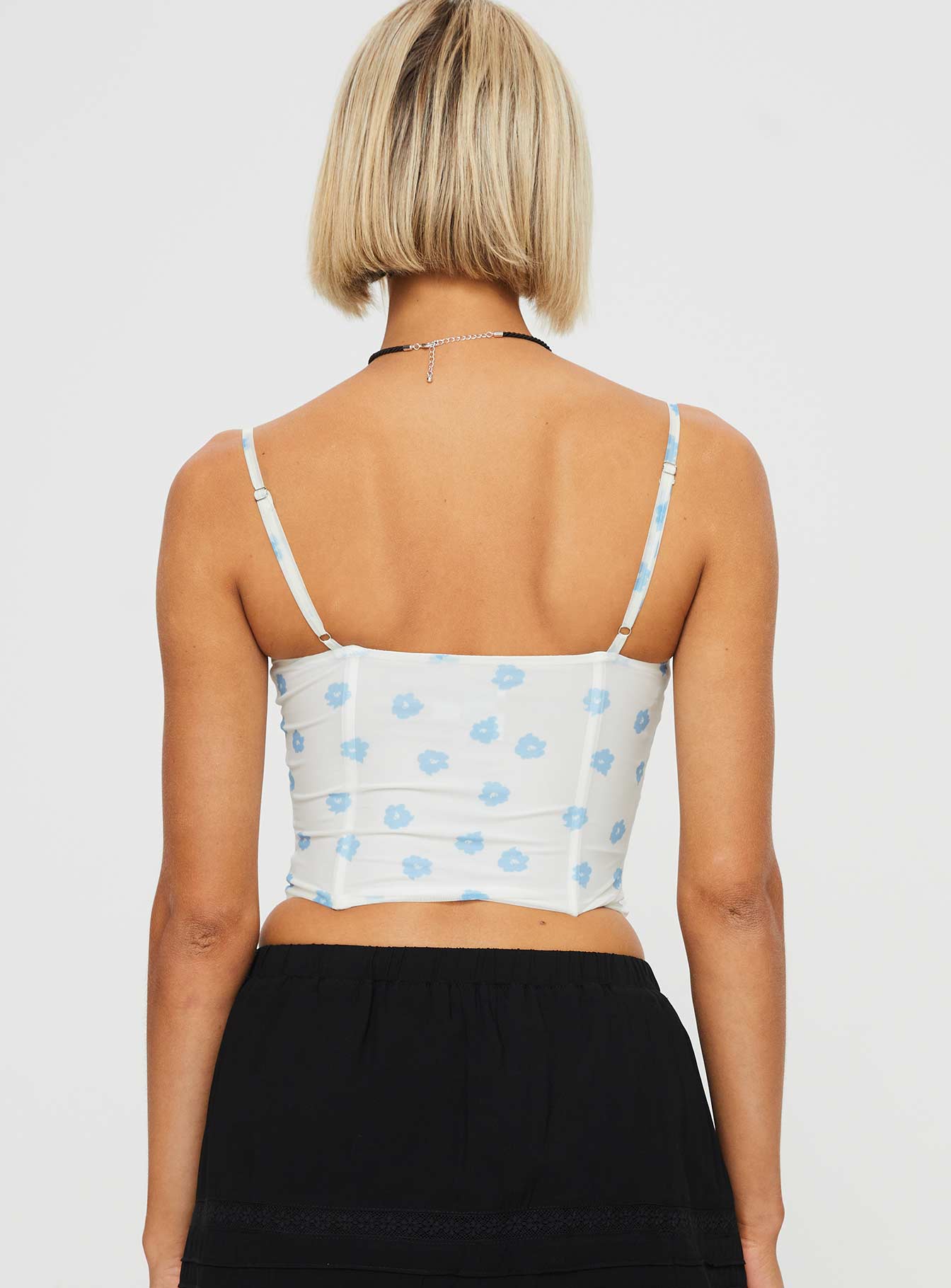 Headley Corset Top White / Blue - Image 5