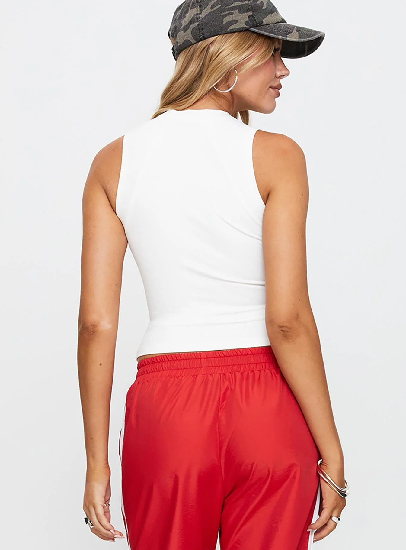 Healing Energy Funnel Neck Top White - Image 5