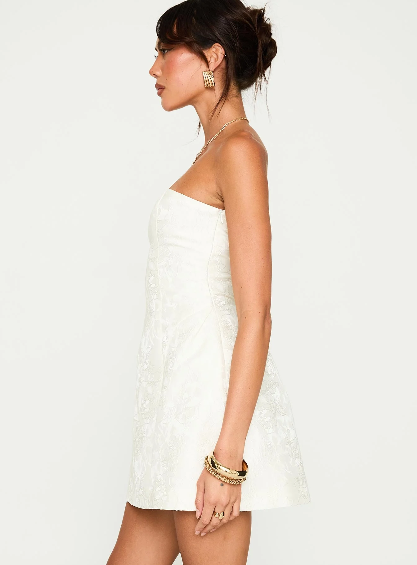 Heaven Sent Strapless Mini Dress White - Image 4