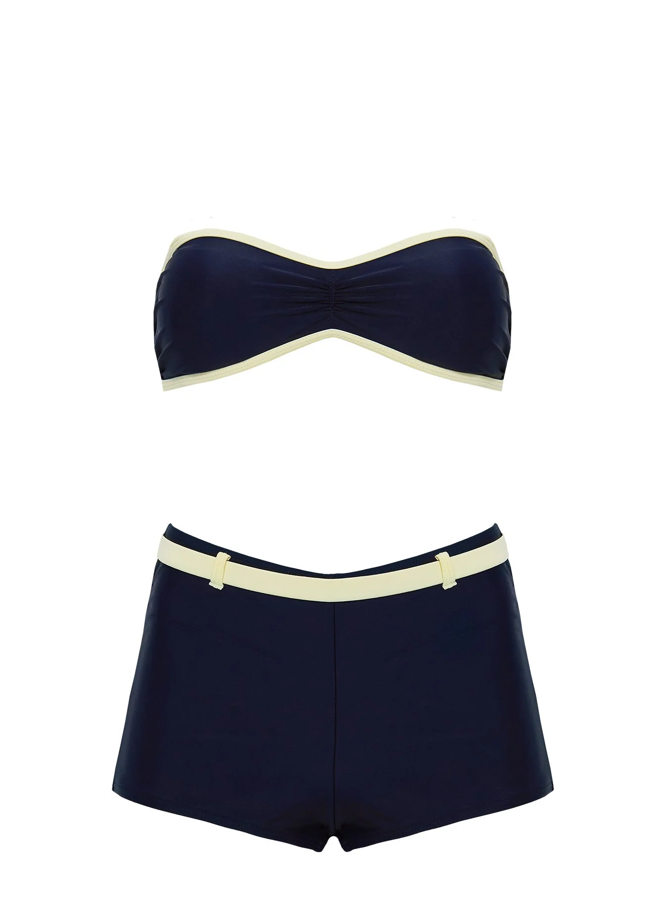 Heida Bandeau Bikini Top Navy / Yellow - Image 5