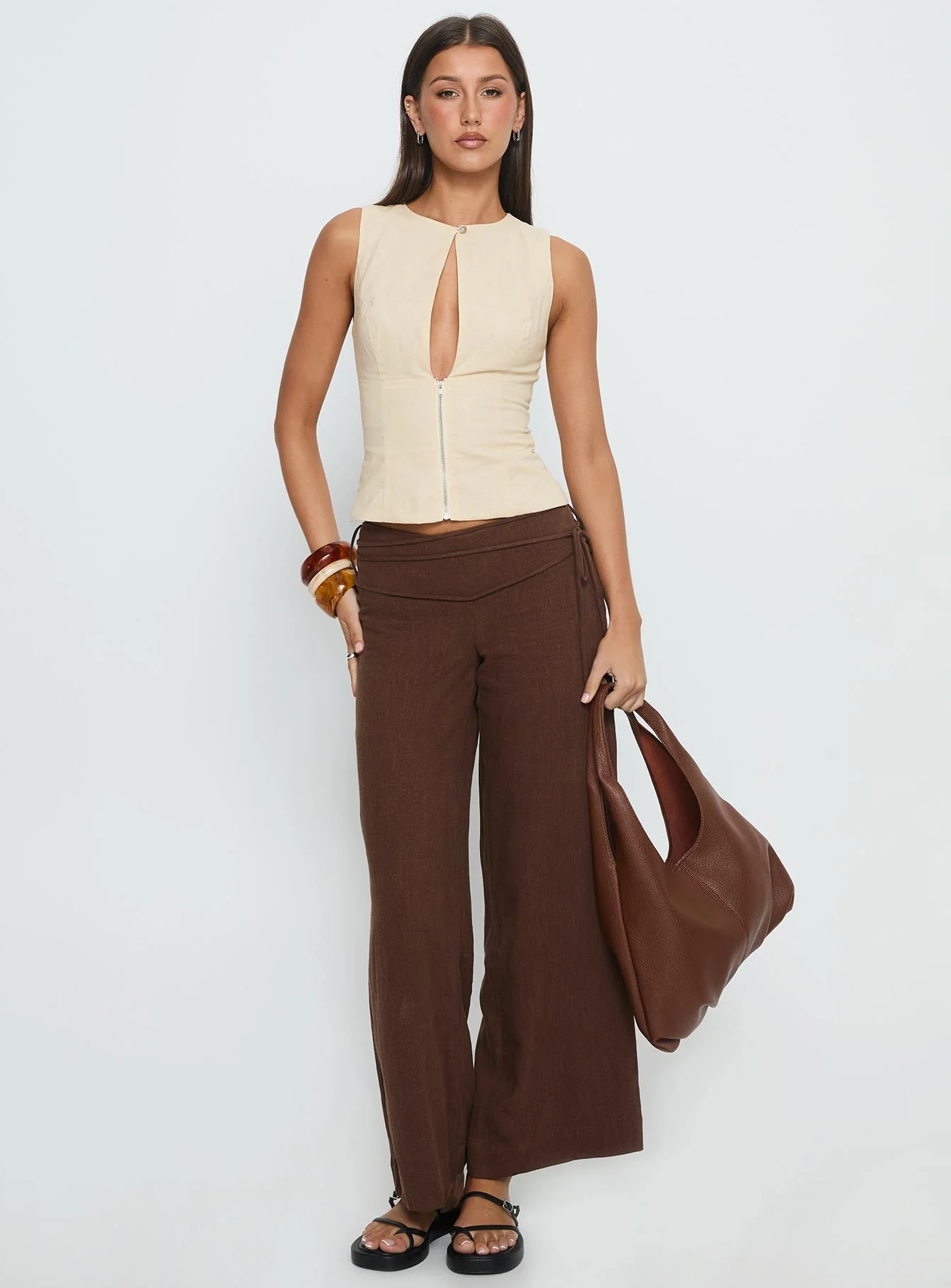 Heleena Zip Through Top Cream - Image 3