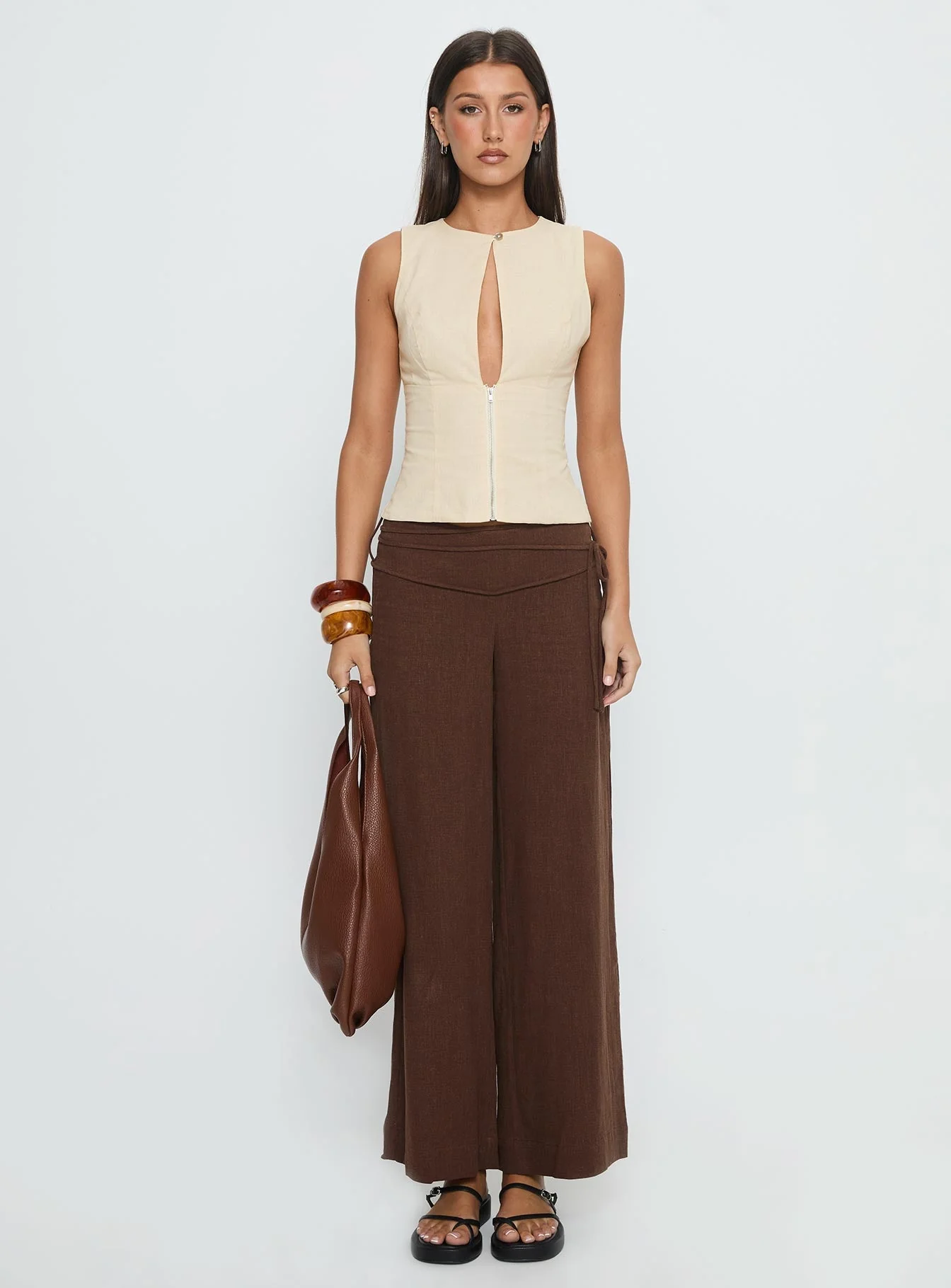 Heleena Zip Through Top Cream - Image 7