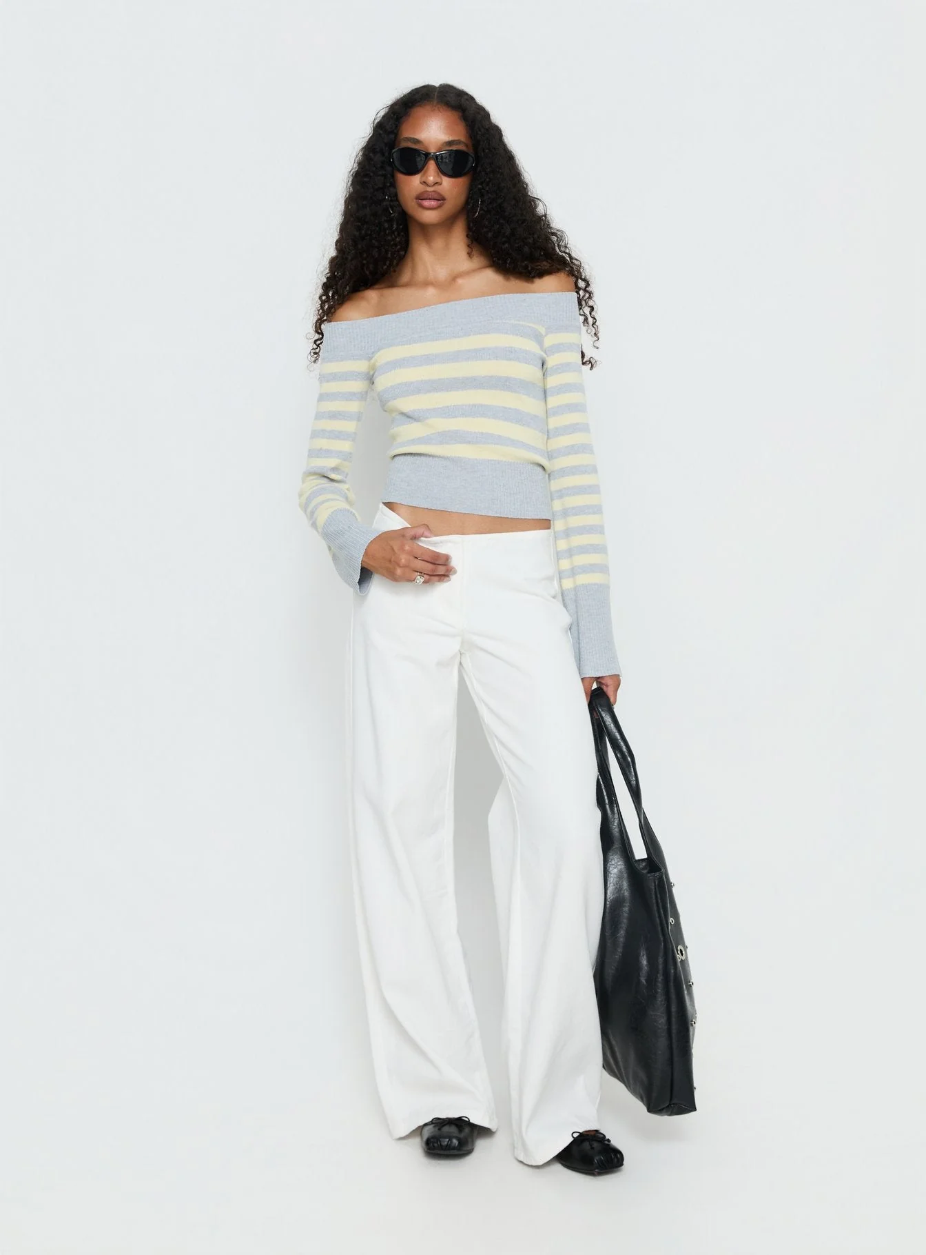 Hereos Mid Rise Baggy Leg Jeans White - Image 3