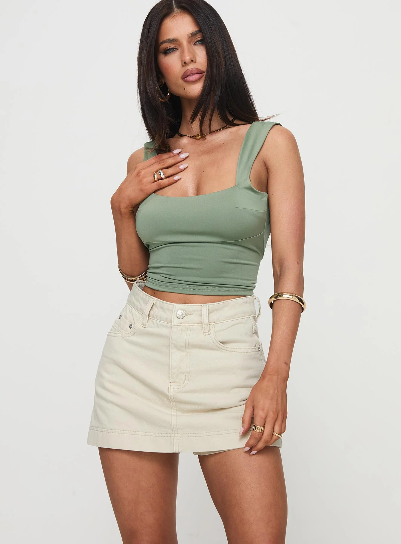 Heuston Denim Skort Cream - Image 2