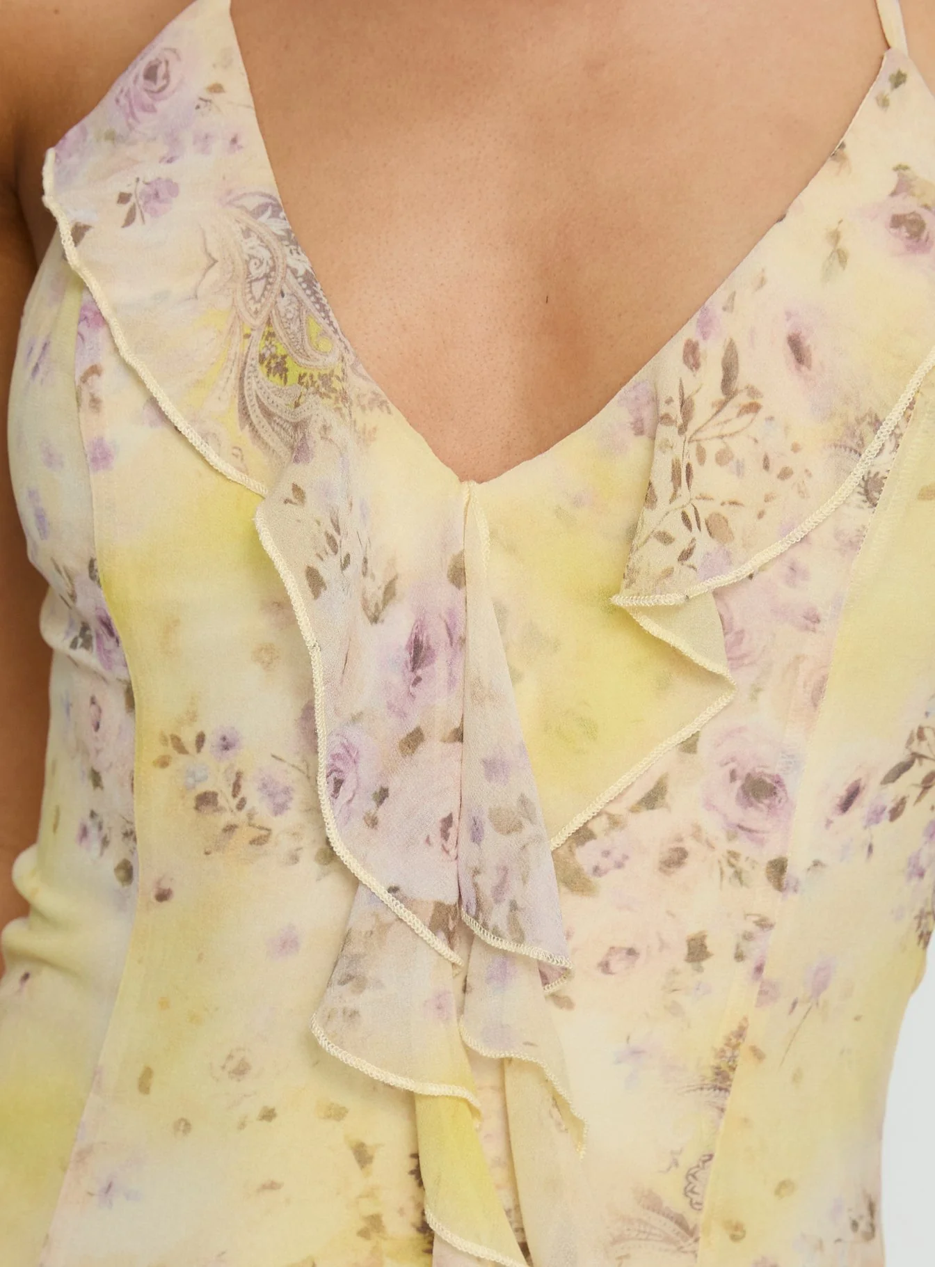 Hey Blondie Ruffle Halter Mini Dress Multi Floral - Image 5