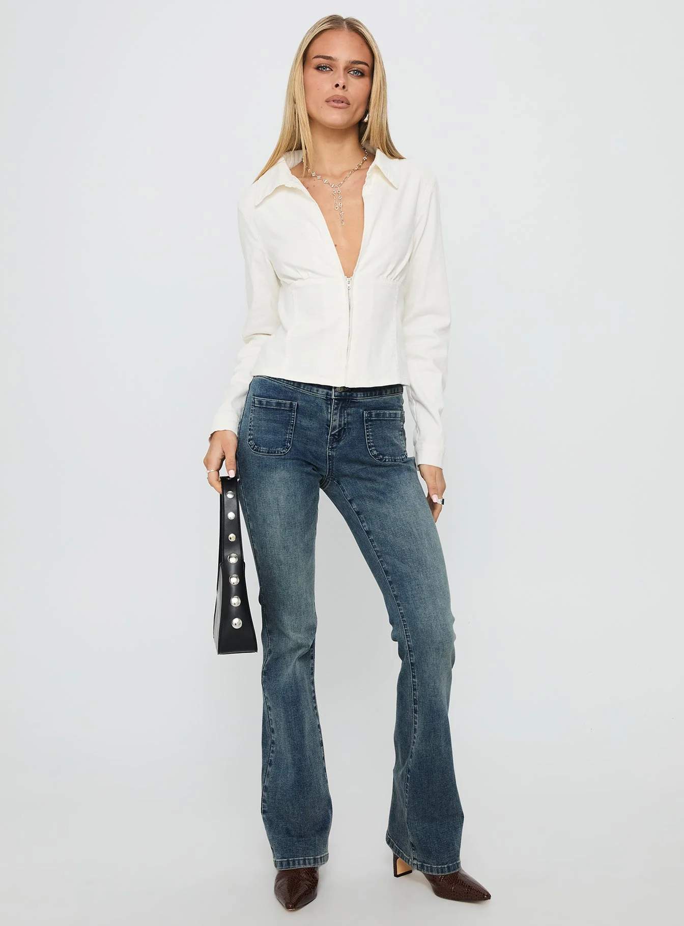 High Tide High Rise Bootleg Jeans Blue - Image 3