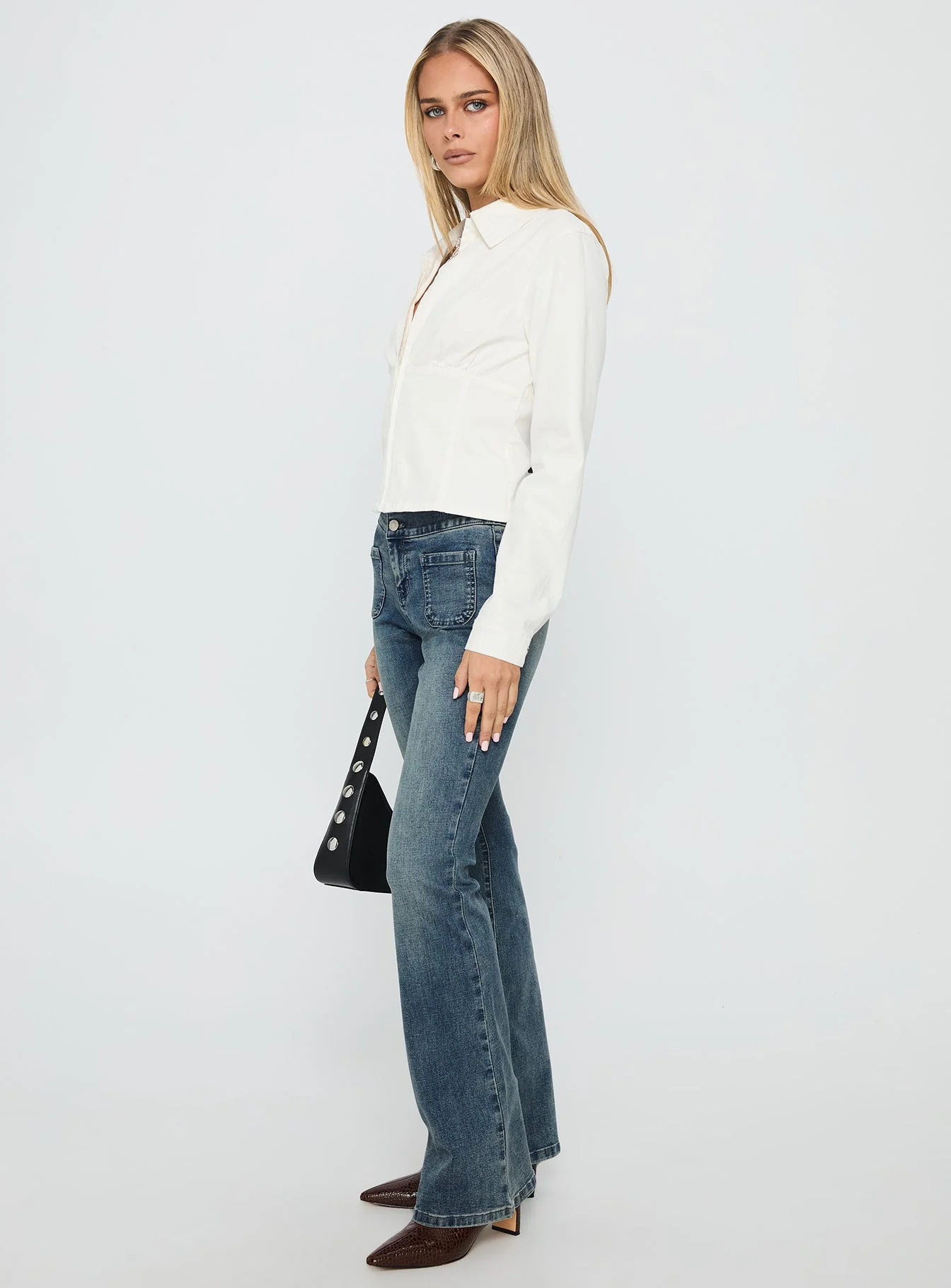 High Tide High Rise Bootleg Jeans Blue - Image 4