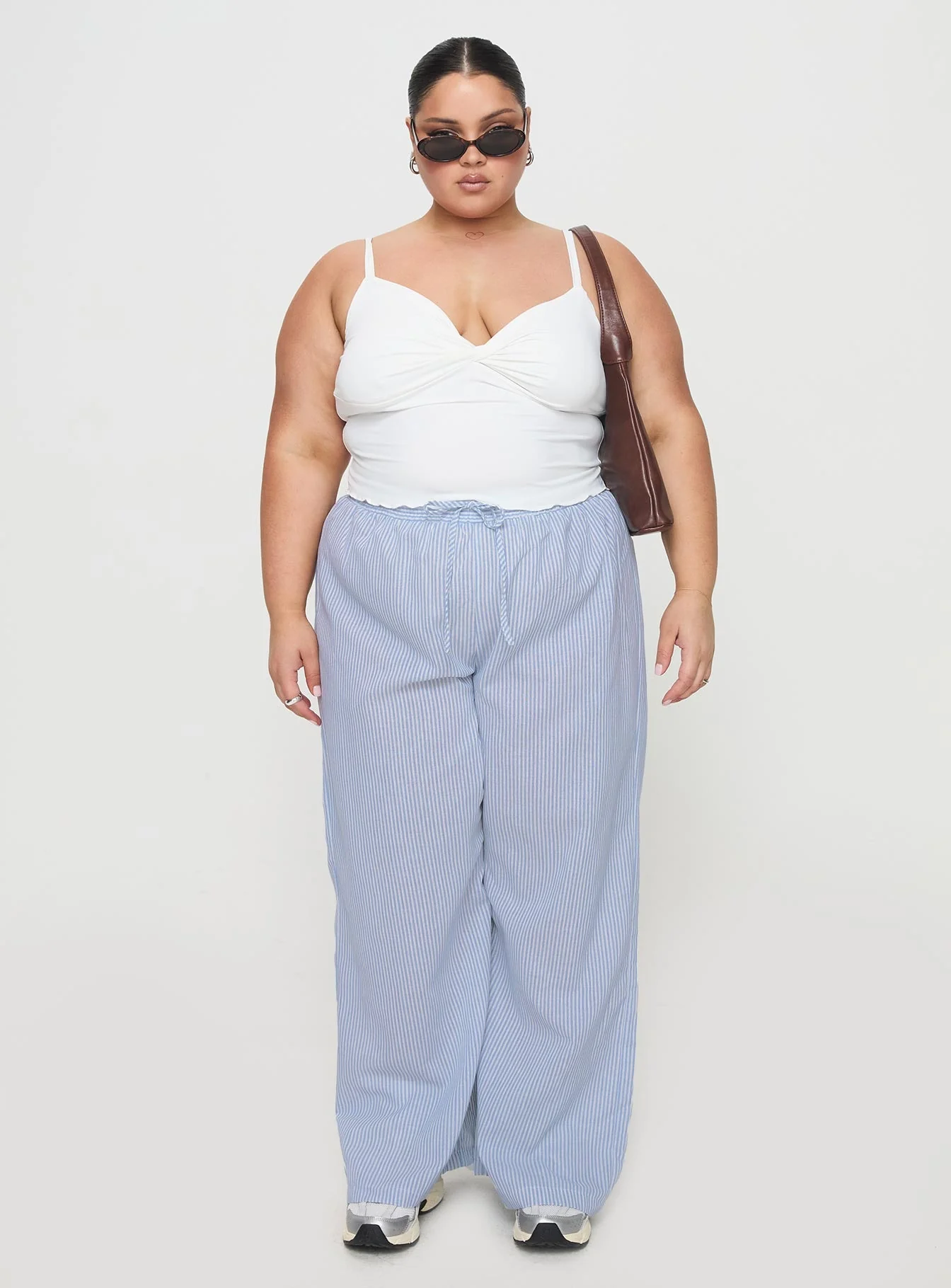 Holiday Tie Front Pant Blue / White Stripe Curve - Image 7