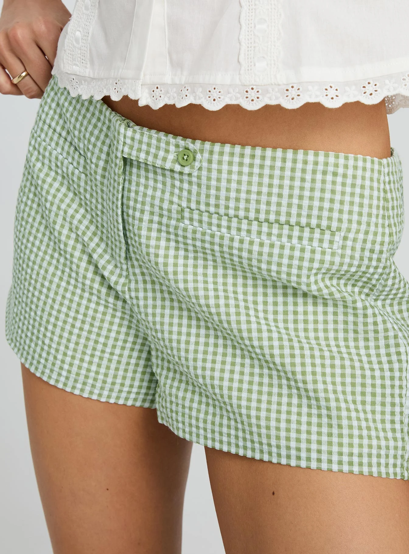 Hot Commodity Micro Shorts Green Check - Image 6