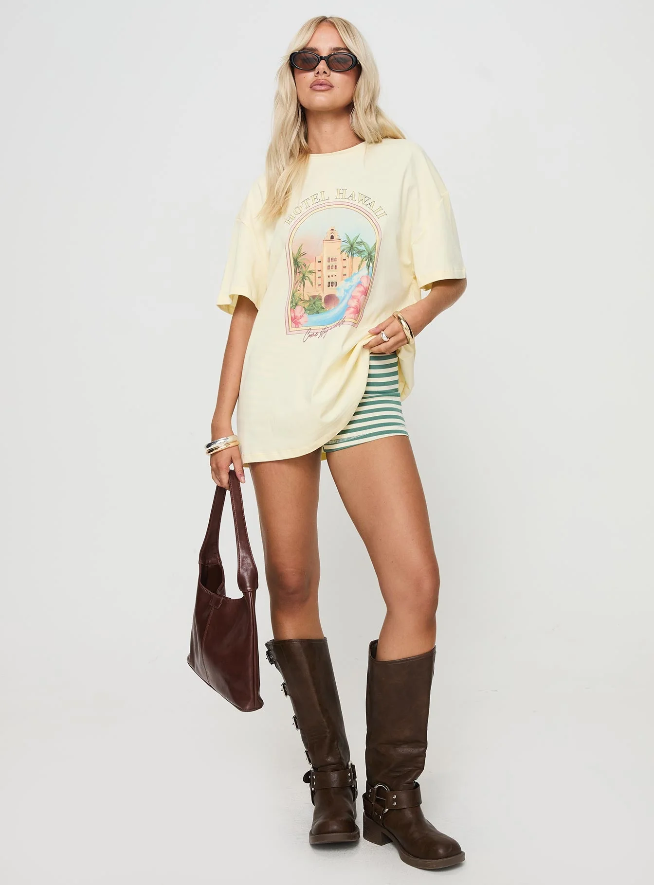 Hotel Hawaii Oversized Tee Yellow - Image 3