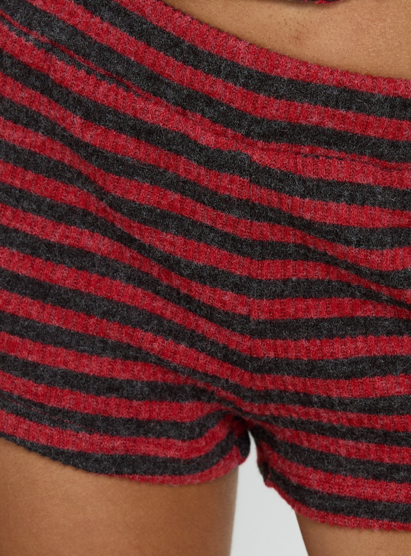 Housewife Knit Shorts Red Stripe - Image 6