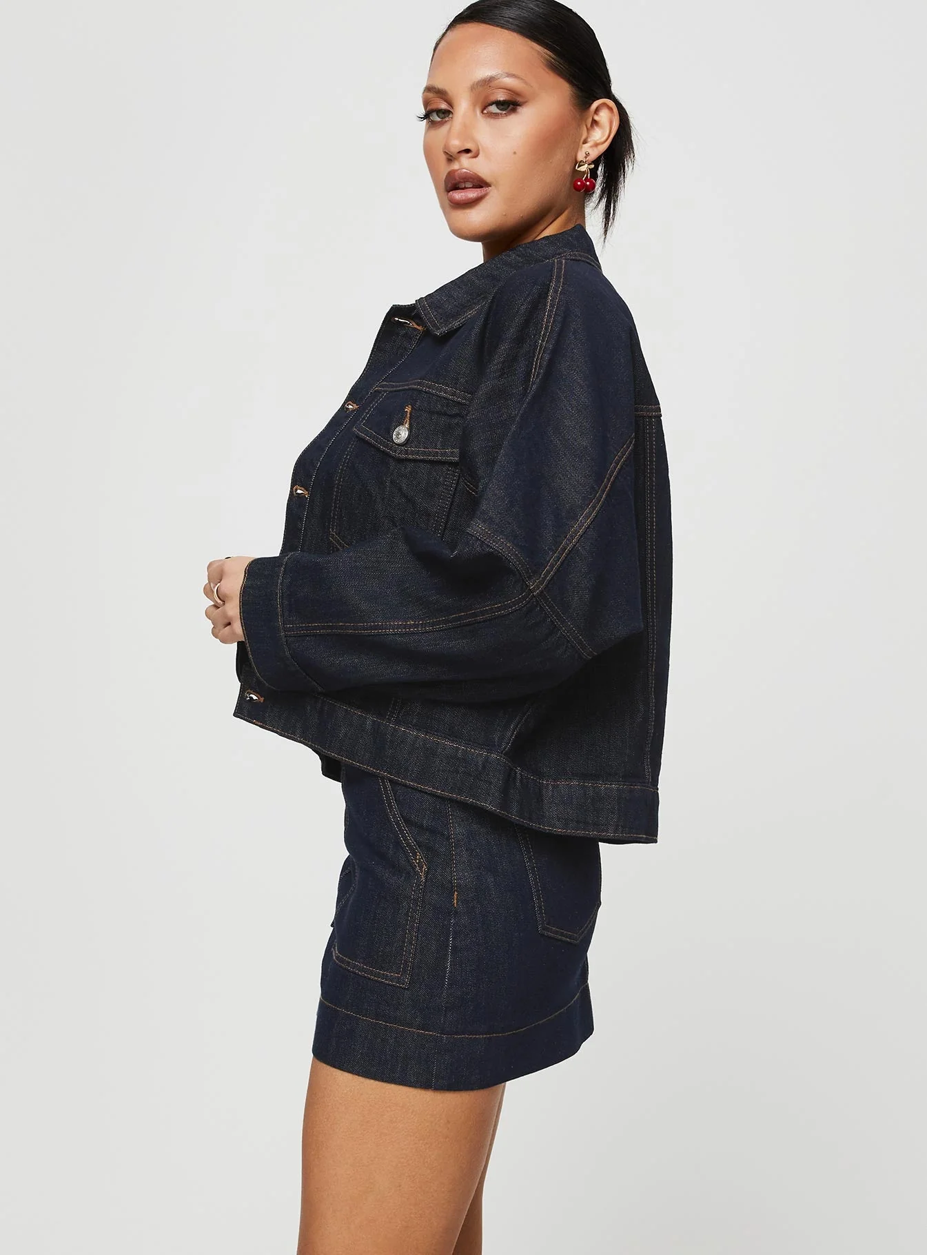 Hughes Mini Skirt Dark Wash Denim - Image 2
