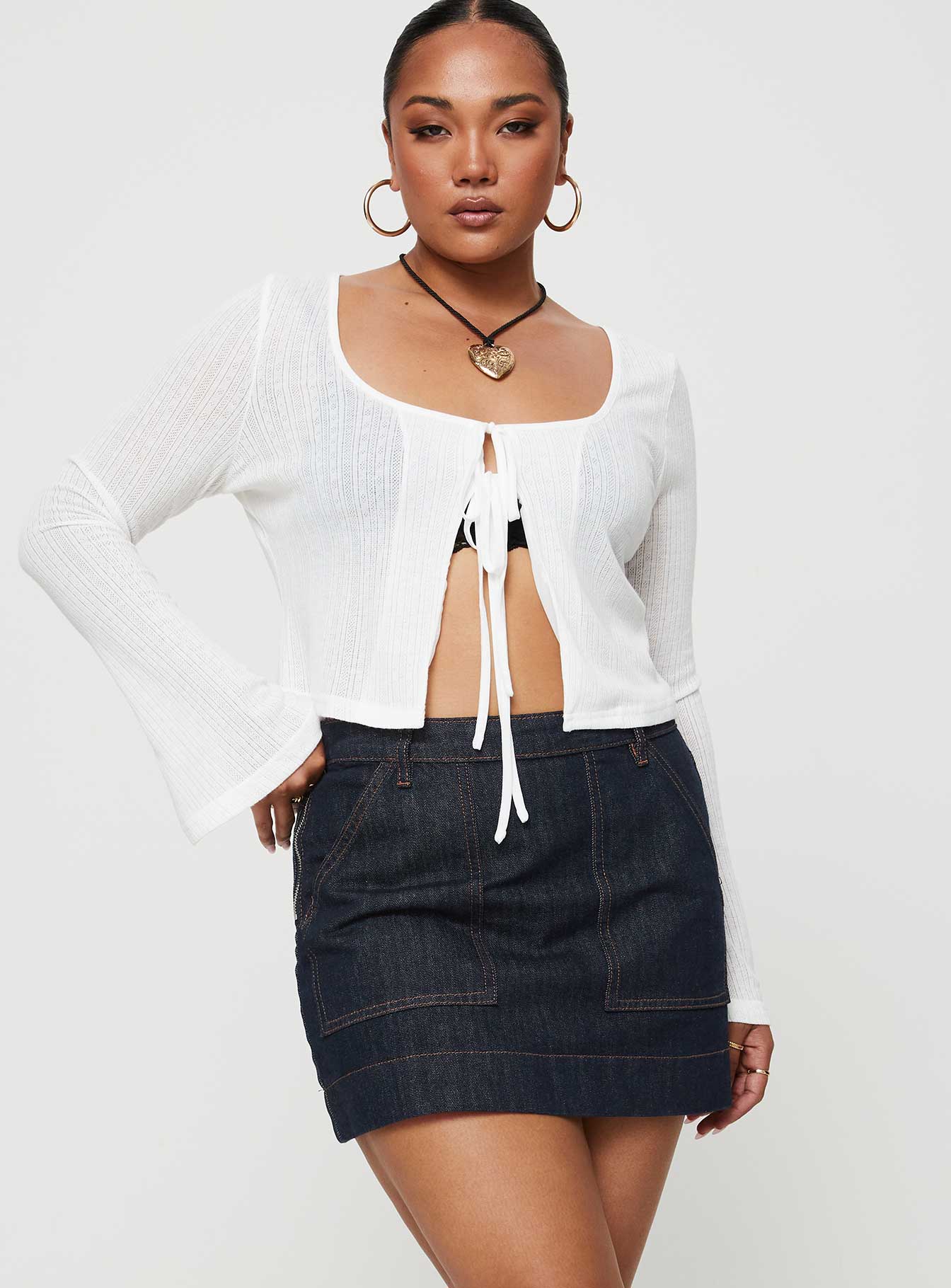 Hughes Mini Skirt Dark Wash Denim - Image 5