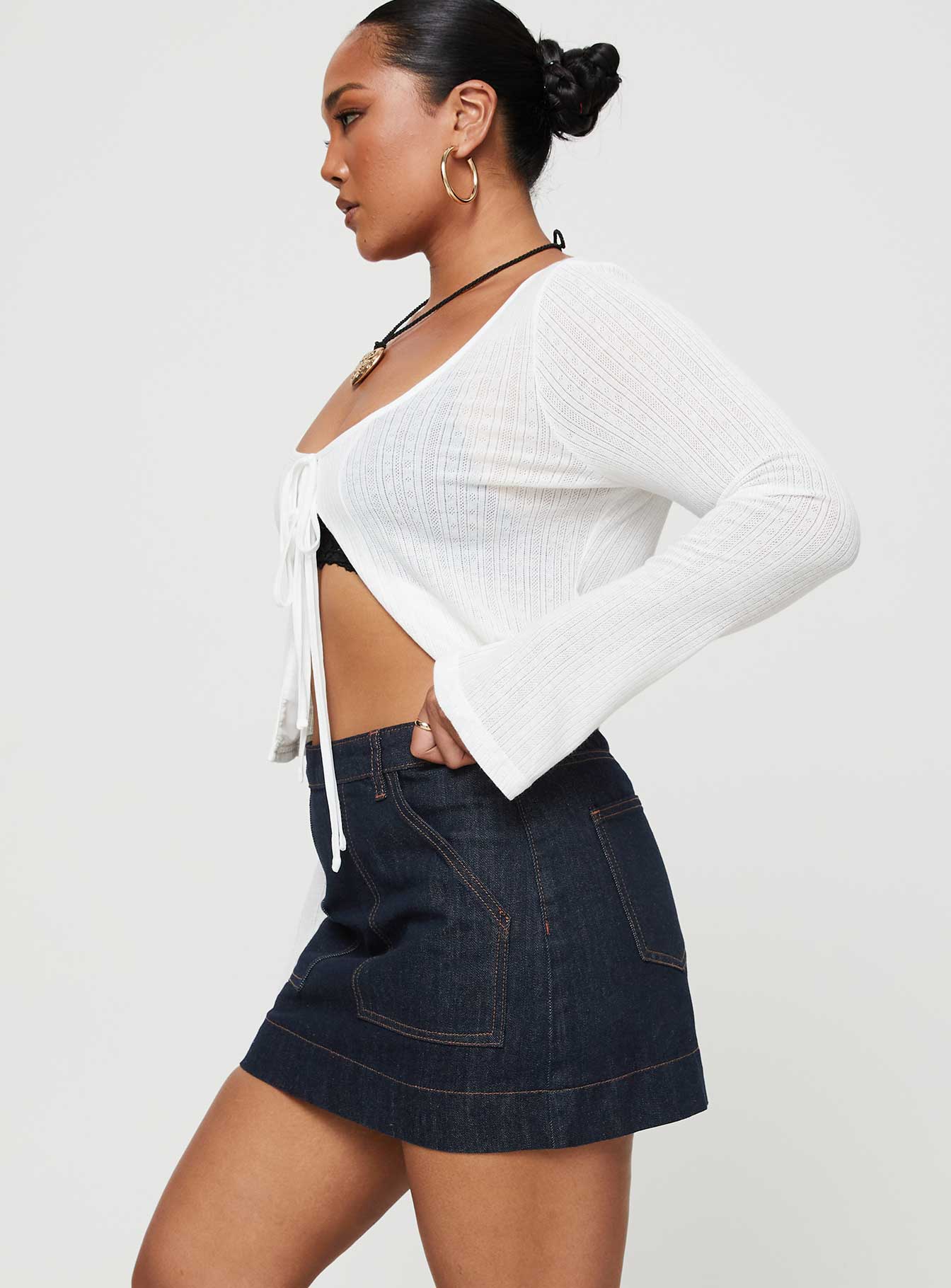 Hughes Mini Skirt Dark Wash Denim - Image 6