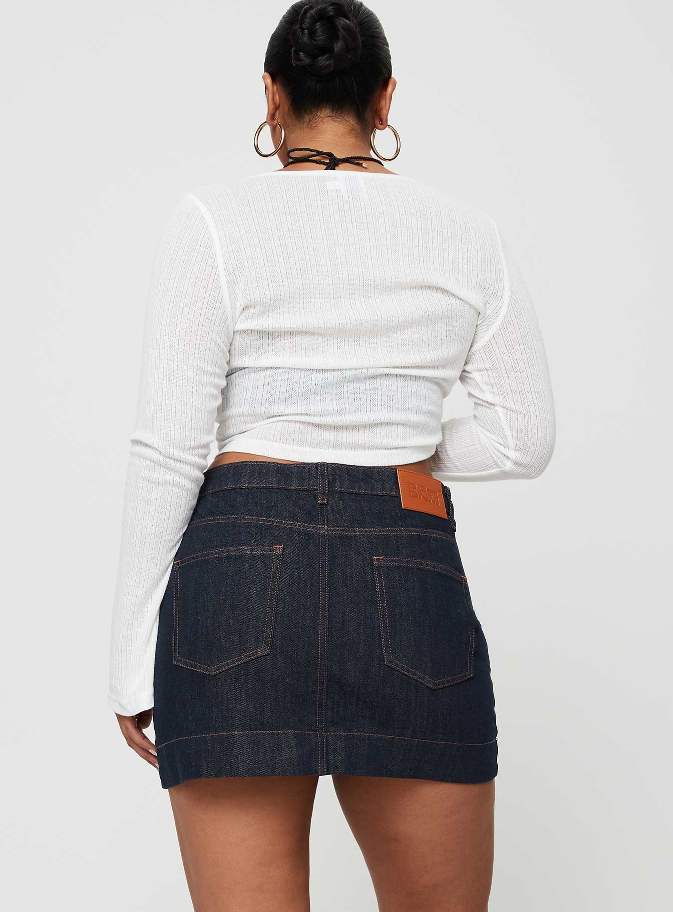 Hughes Mini Skirt Dark Wash Denim - Image 7
