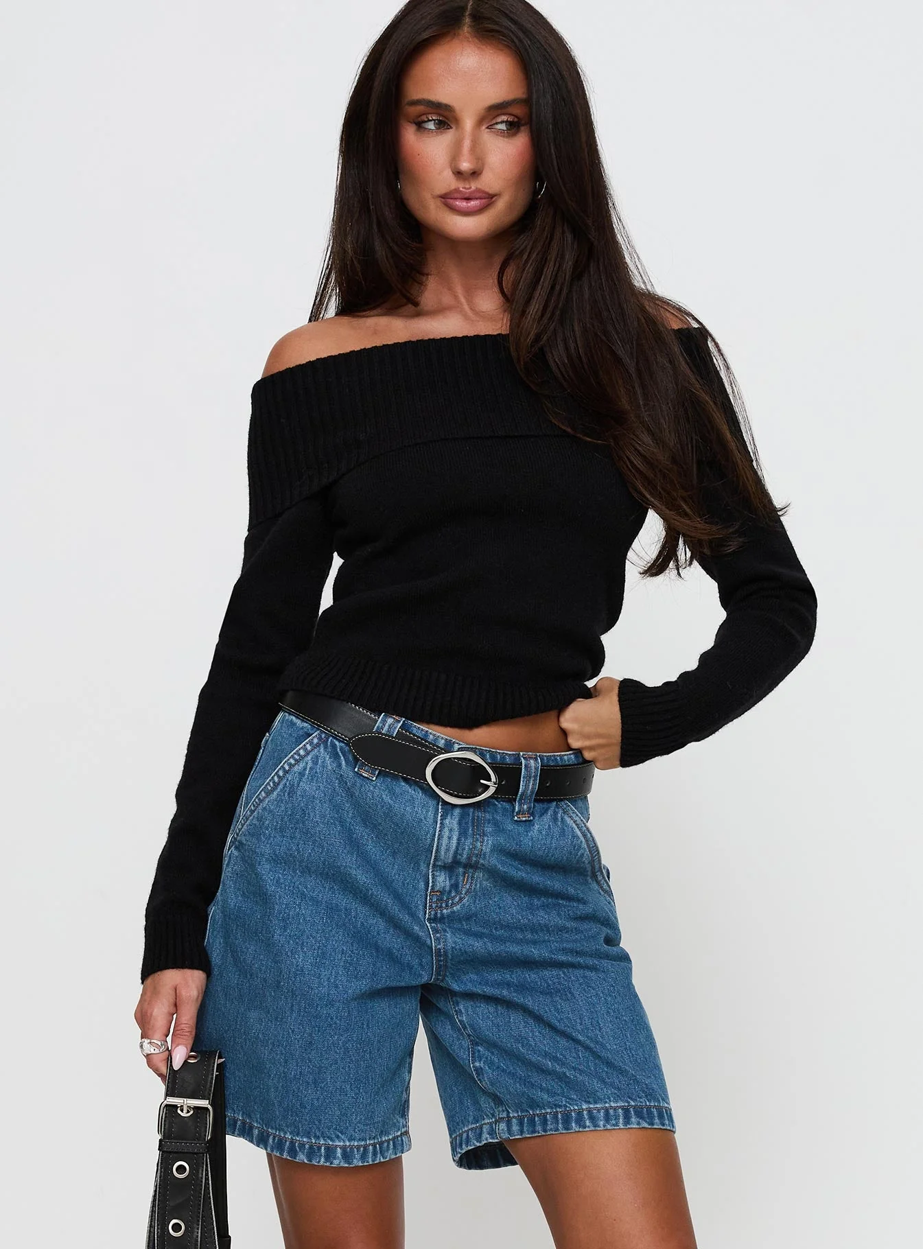 Hurricanes Longline Denim Shorts Mid Wash - Image 2