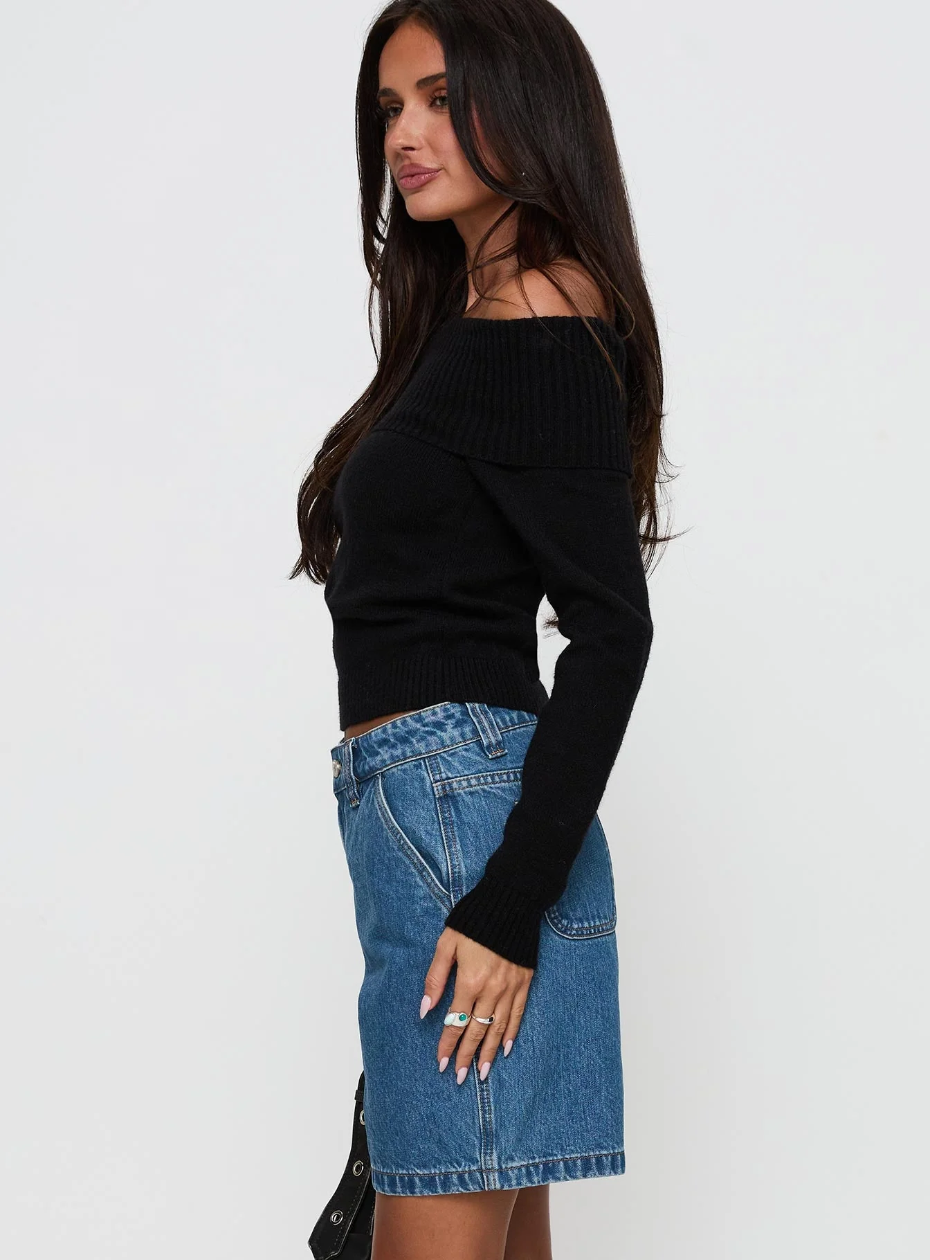 Hurricanes Longline Denim Shorts Mid Wash - Image 4